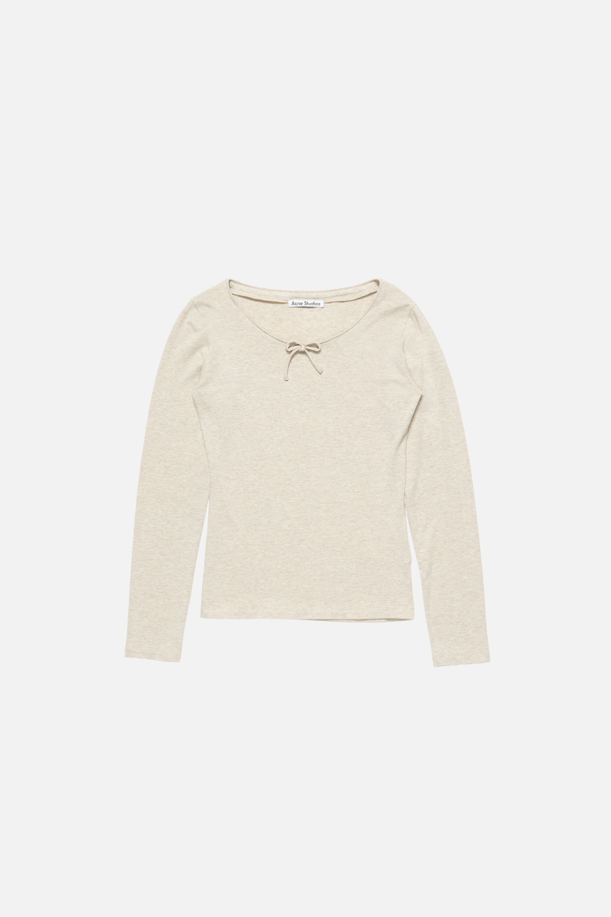 Acne Studios - Jersey t-shirt with bow - Beige melange