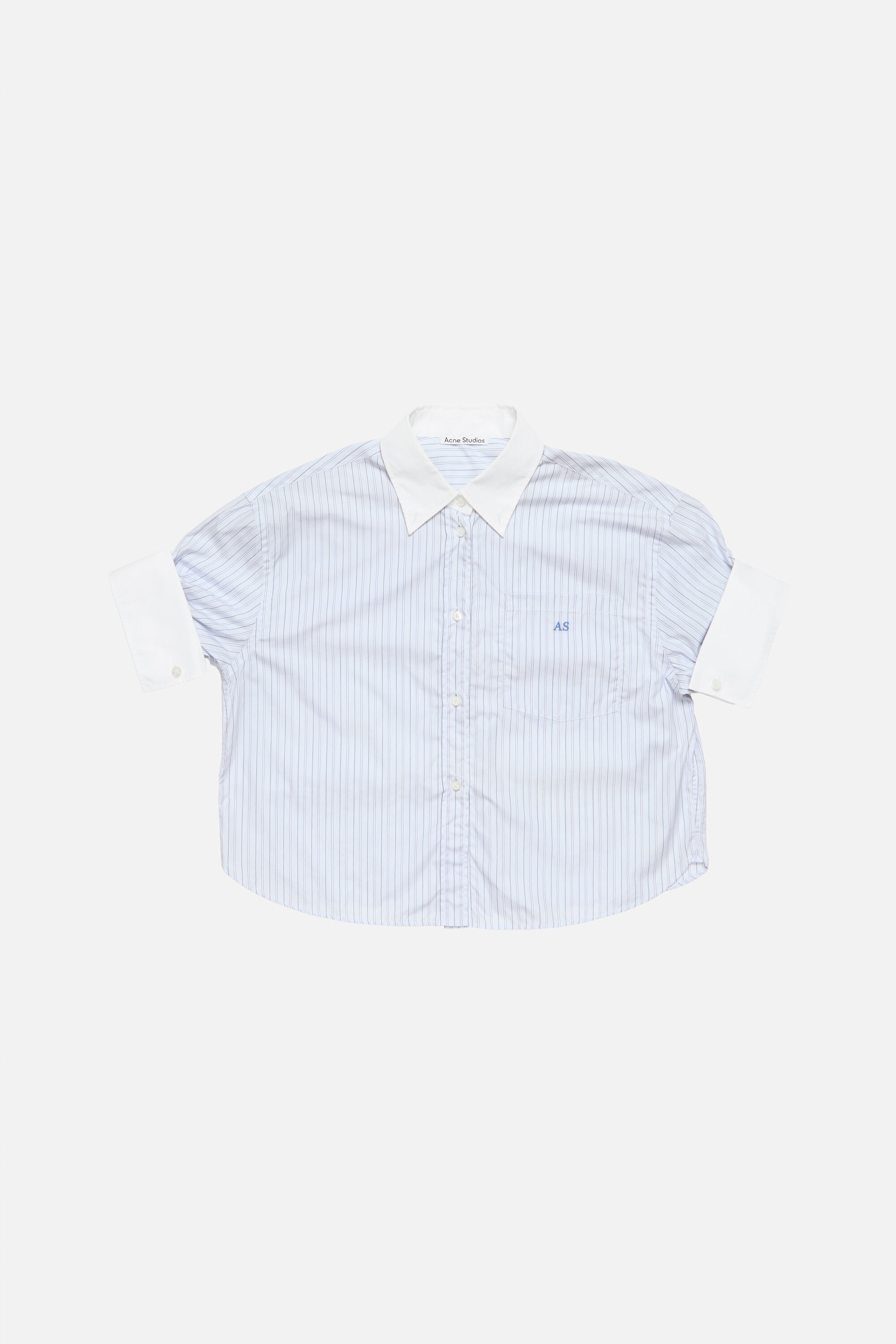Acne Studios - Pinstripe button-up shirt - White/blue
