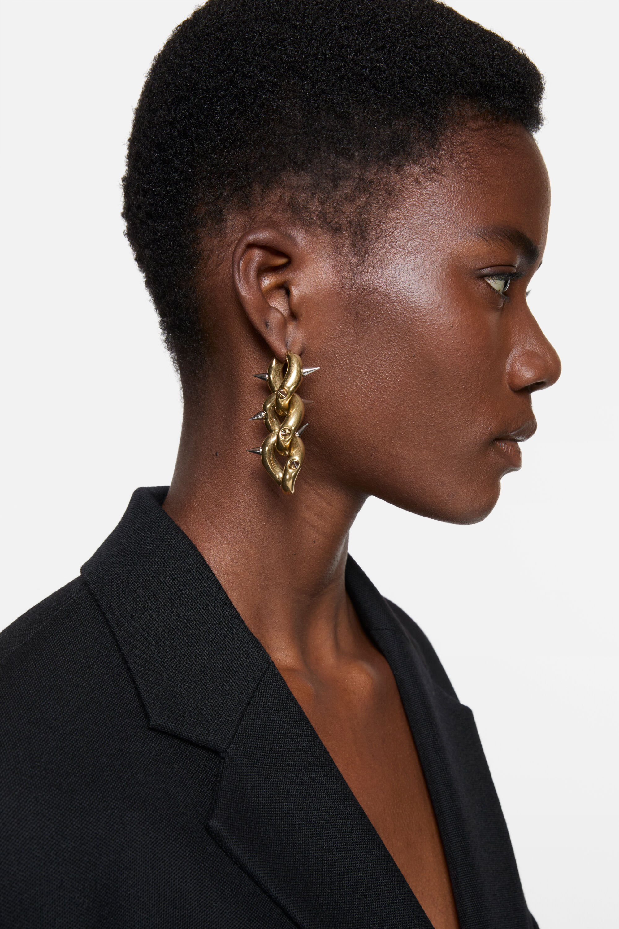 Acne Studios - チャンキーチェーンピアス - セミマットゴールド/シルバー