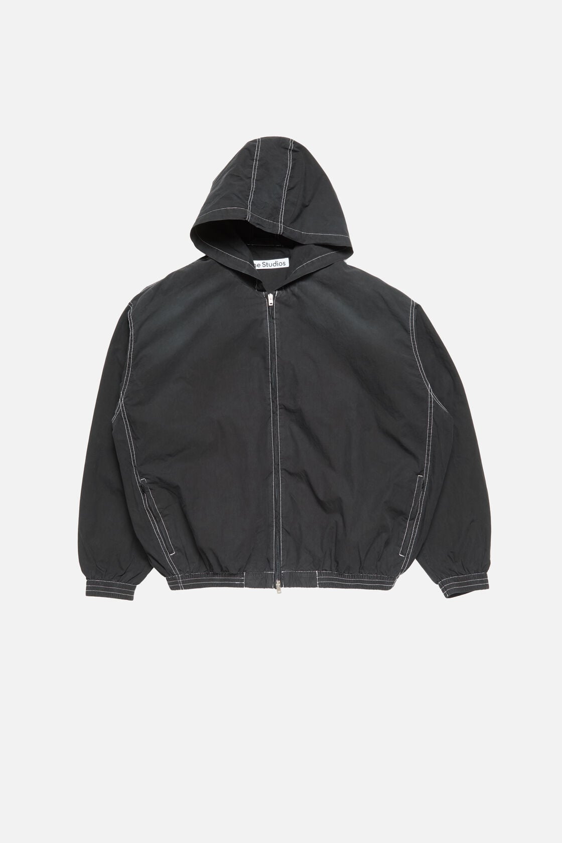 Hooded logo jacket, Black, 2000x