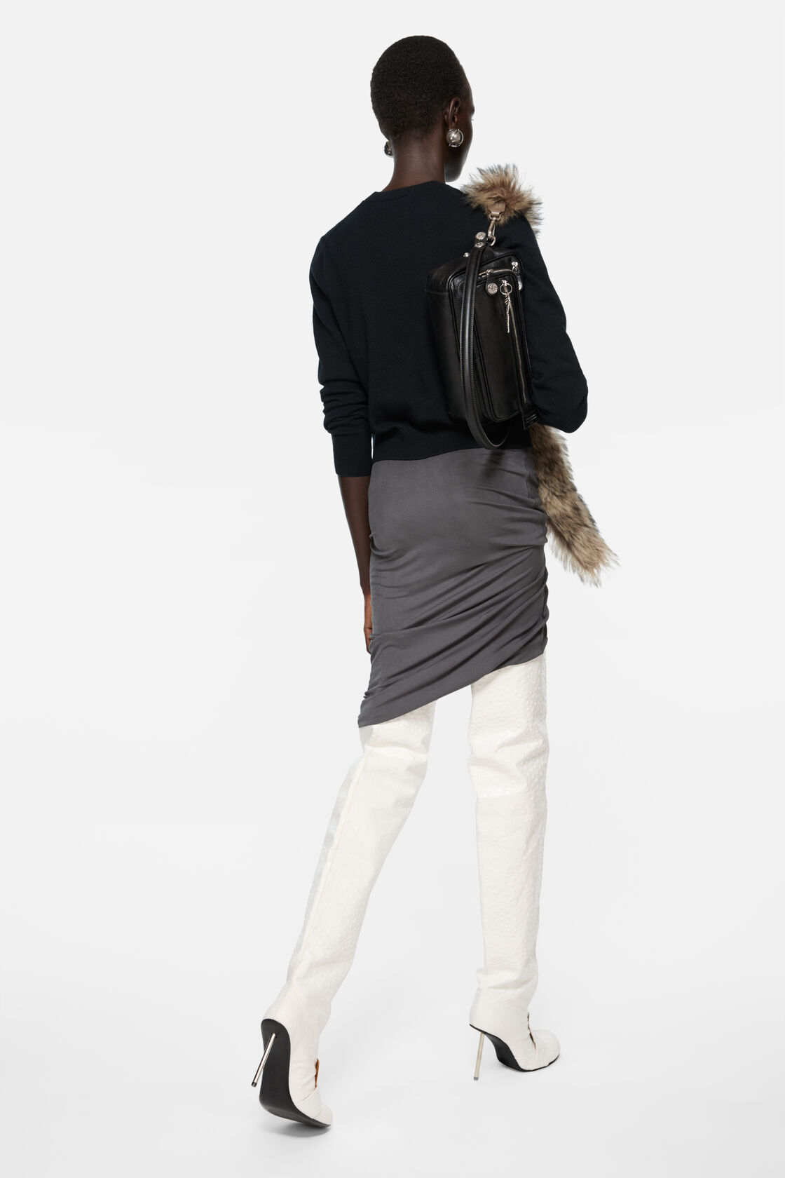 Fitted cardigan - yak wool, Black, 2000x