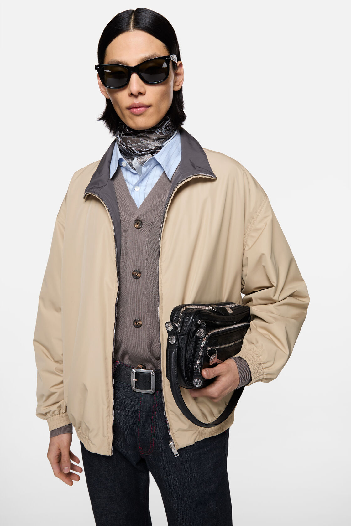 Reversible logo jacket, Beige, 2000x