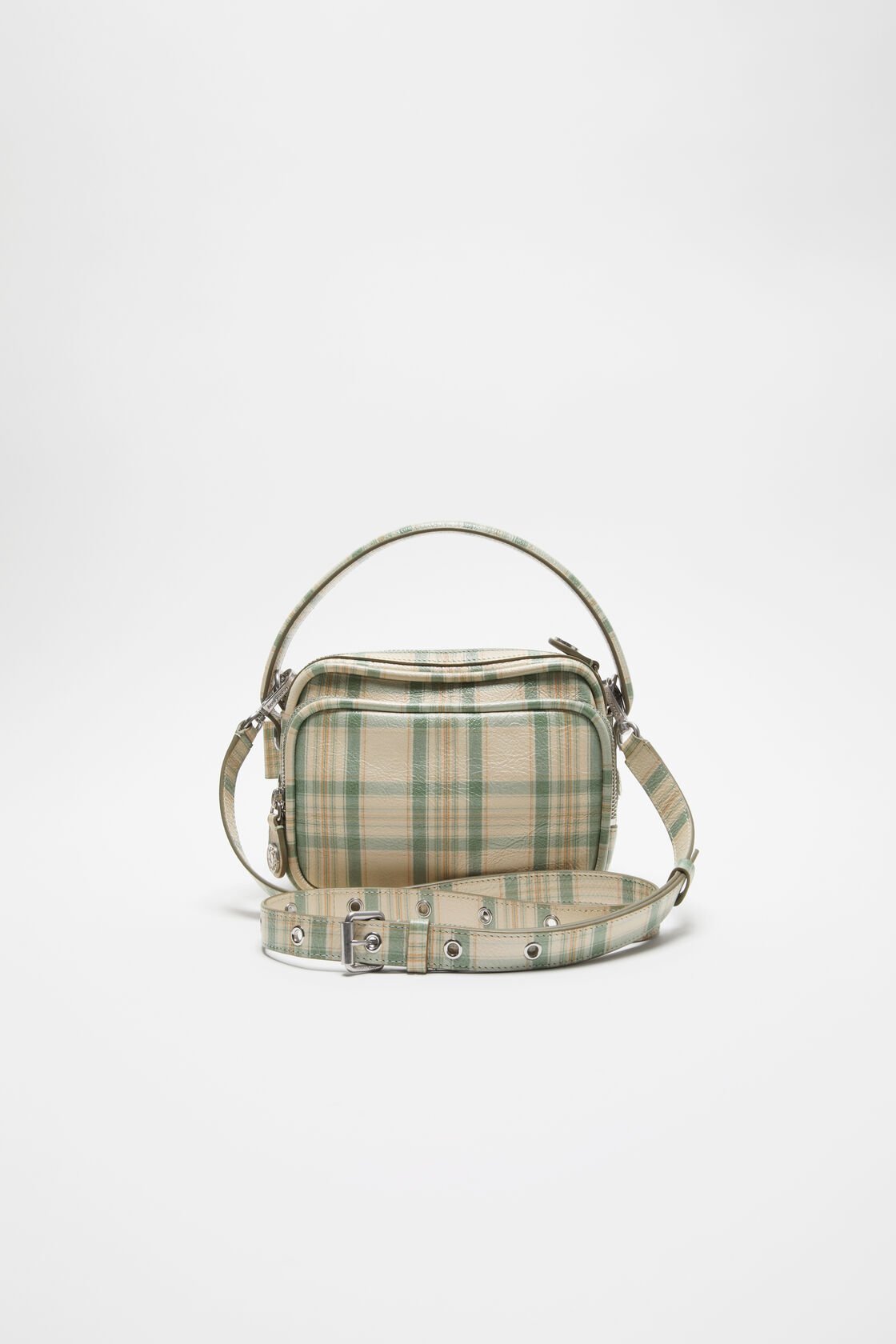 Camero Kit check crossbody bag, Green/orange, 2000x