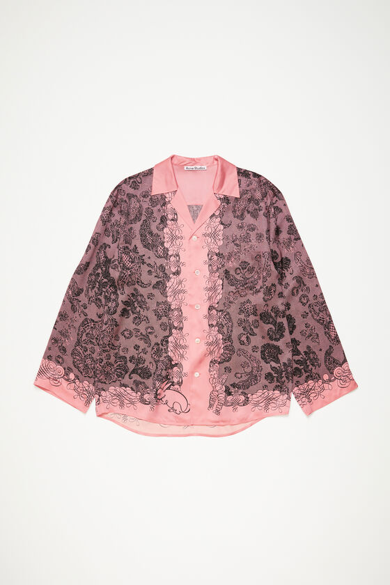 Acne Studios - Print button-up shirt - Pink/black