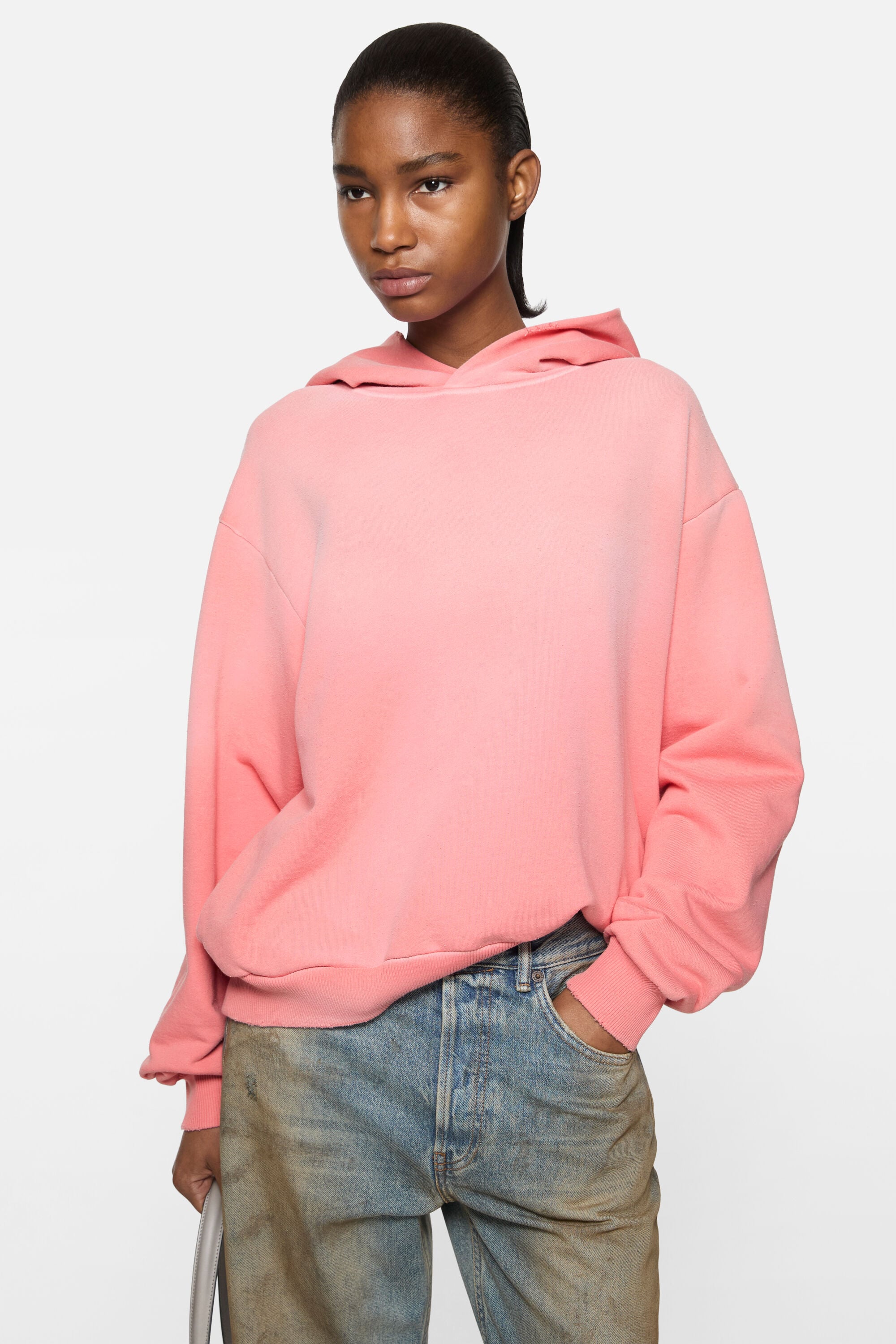 Acne Studios - Fleece logo hoodie - Tango pink