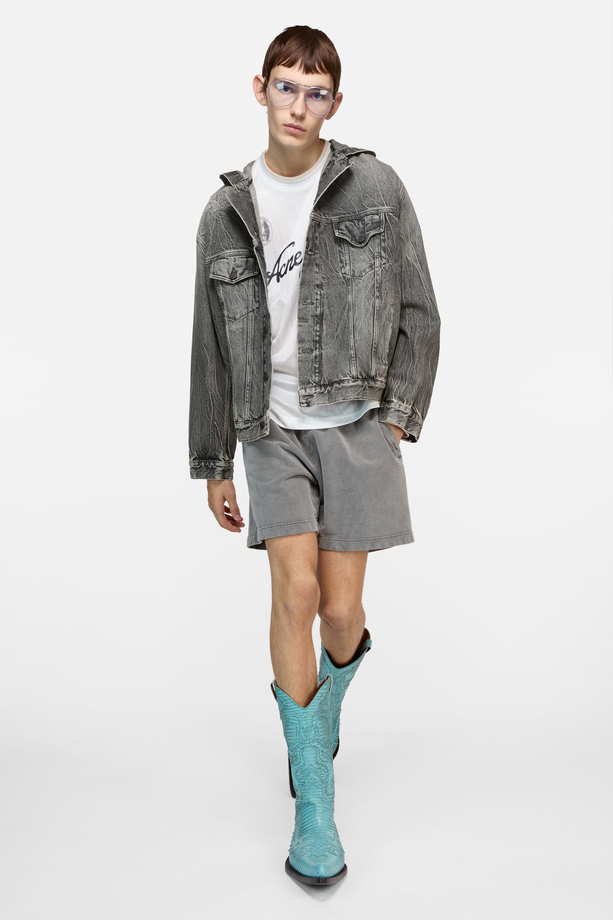 eleventy フード付きデニムジャケット Eleventy スウェット切替デニムジャケット パーカー フーディー G