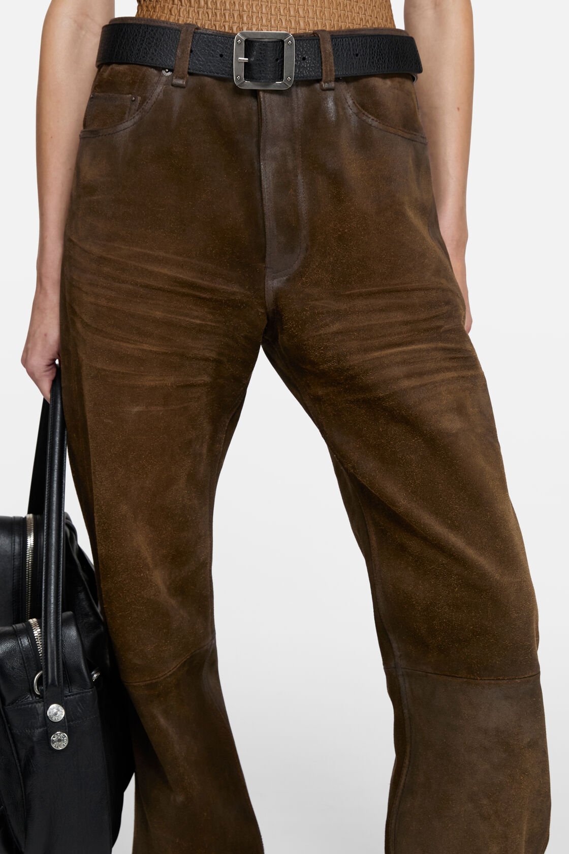 Suede trousers, Coffee brown, 2000x