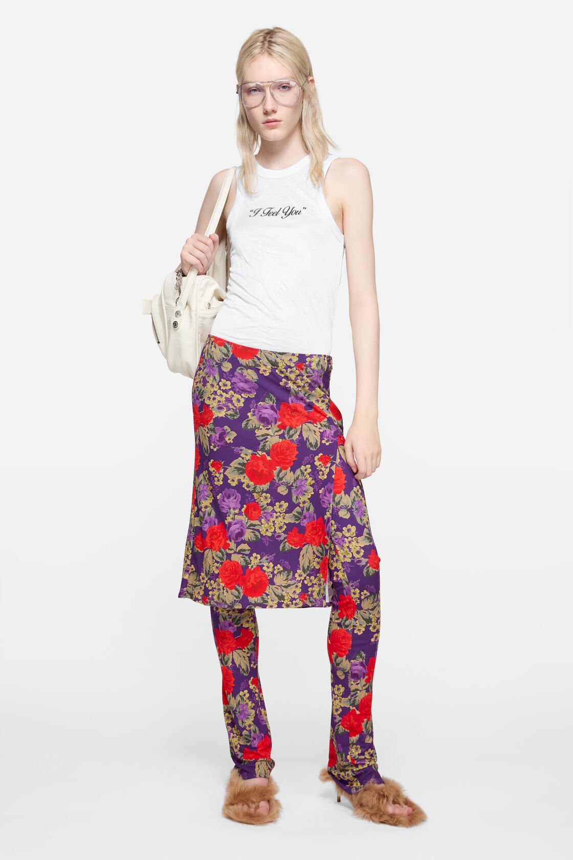 Crinkled printed tanktop, White, 2000x