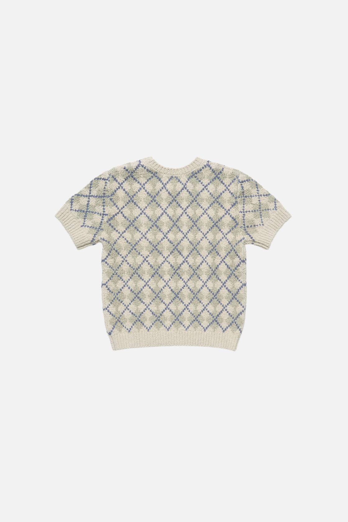 Boucl&eacute; Argyle Knit Sweater, Grey/white, 2000x