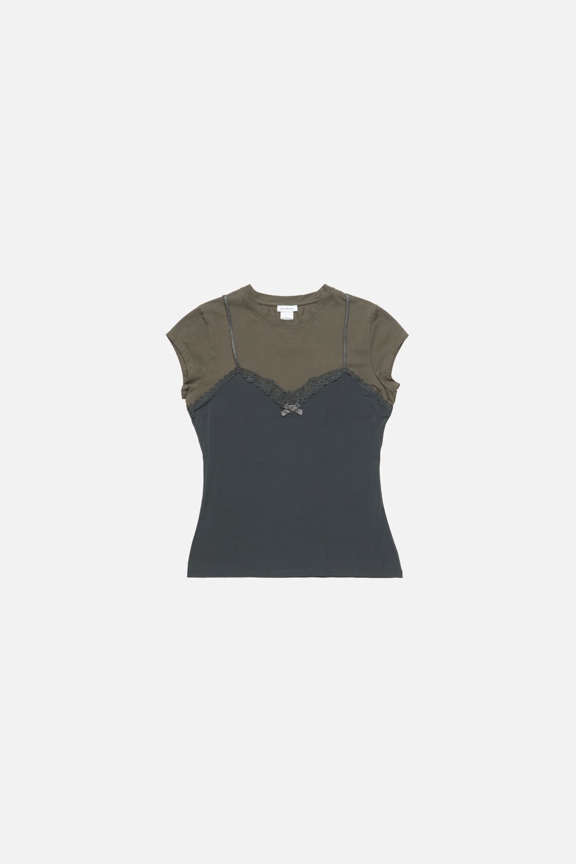 Layered lace t-shirt, Grey/anthracite, 2000x
