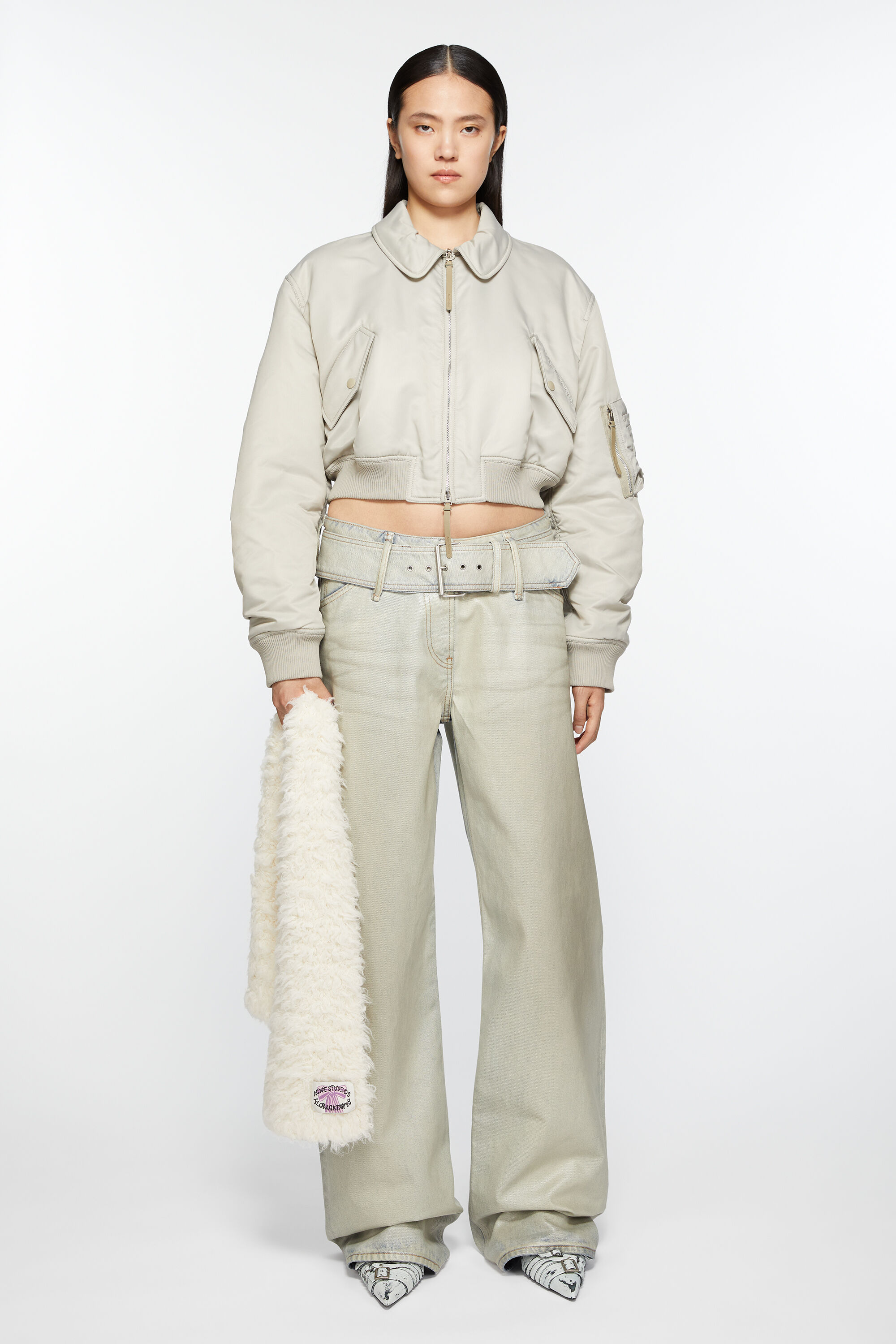 Acne Studios - Fluffy scarf - Narrow - White