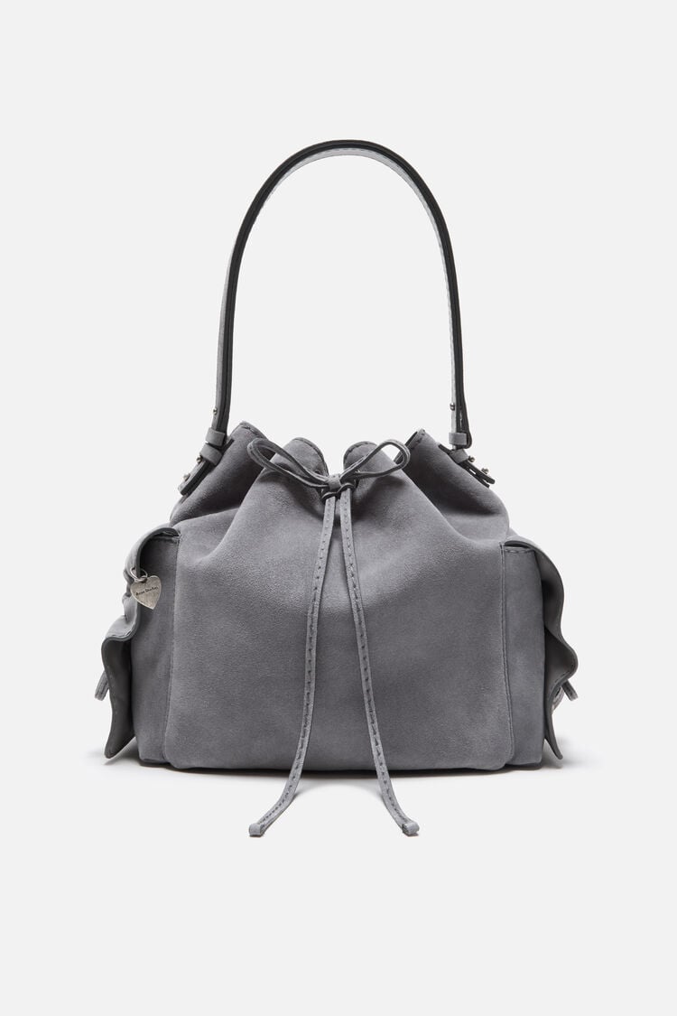 Multipocket Bucket Suede, Cold grey