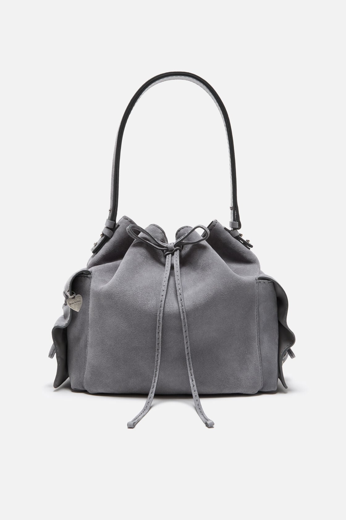 Multipocket Suede Bucket Bag, Cold grey, 2000x