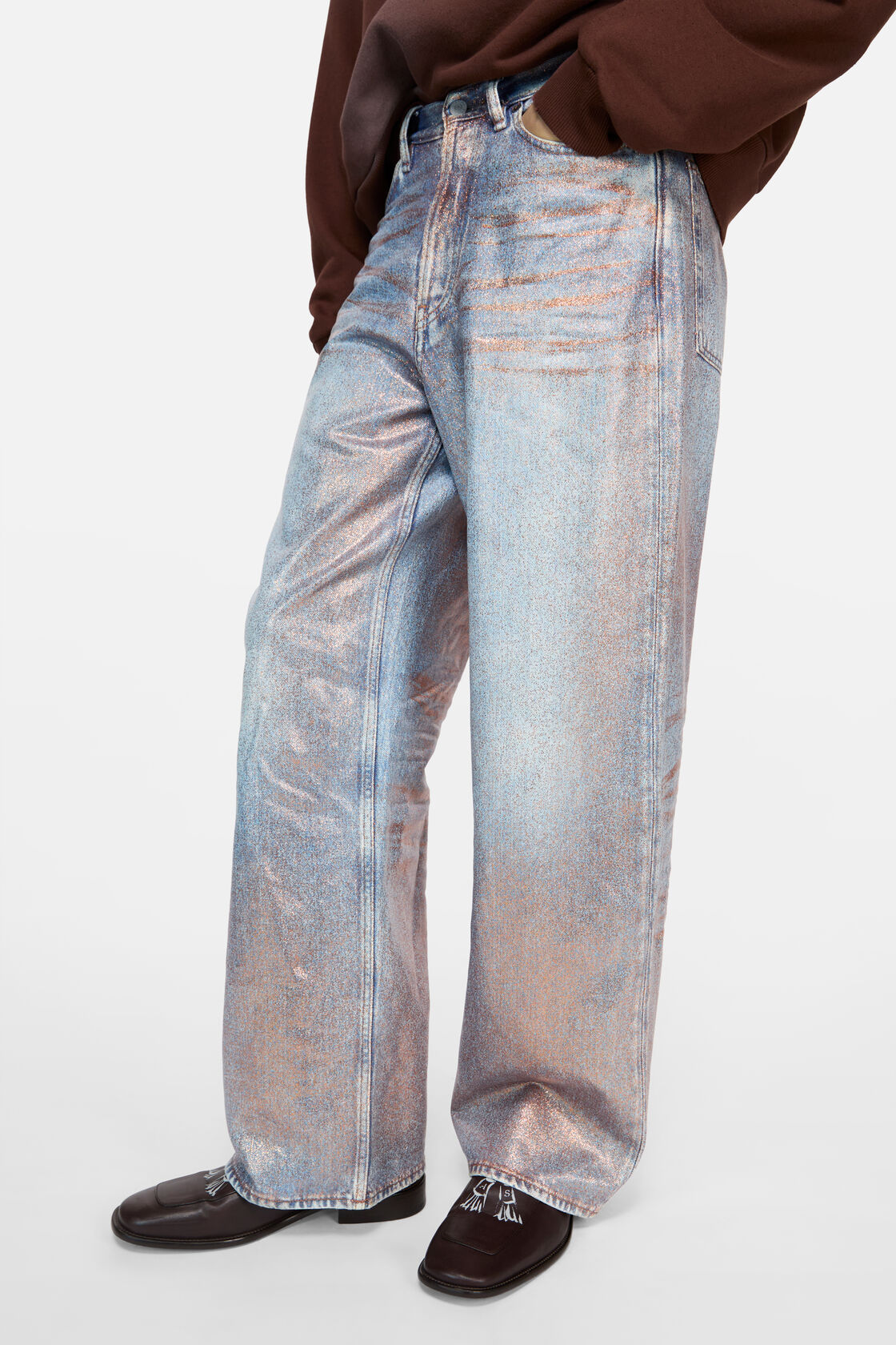 Loose glitter jeans &ndash; 1981, Rose copper/light blue, 2000x