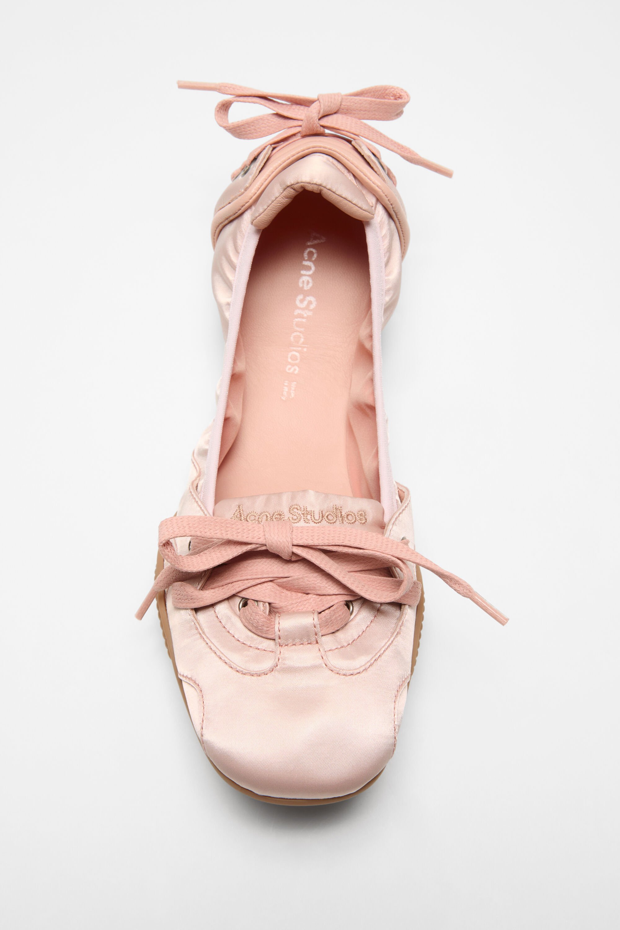 Acne Studios - Lace-up satin shoes - Powder pink