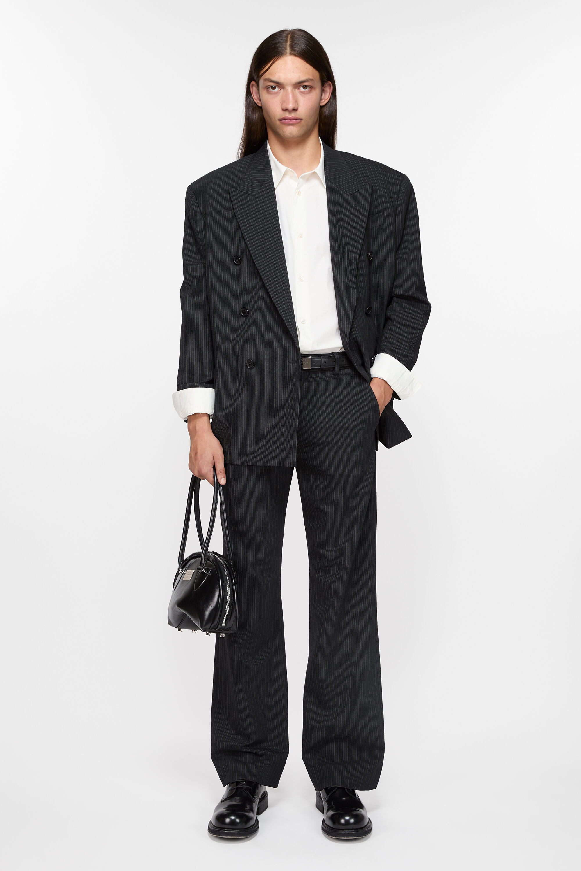 TROUSERS PINSTRIPE WOOL BLEND