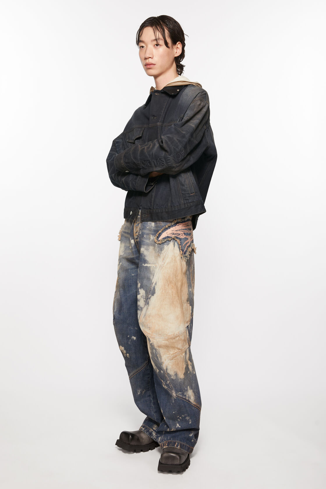 Denim jacket - Oversized fit, Dark Blue, 2000x