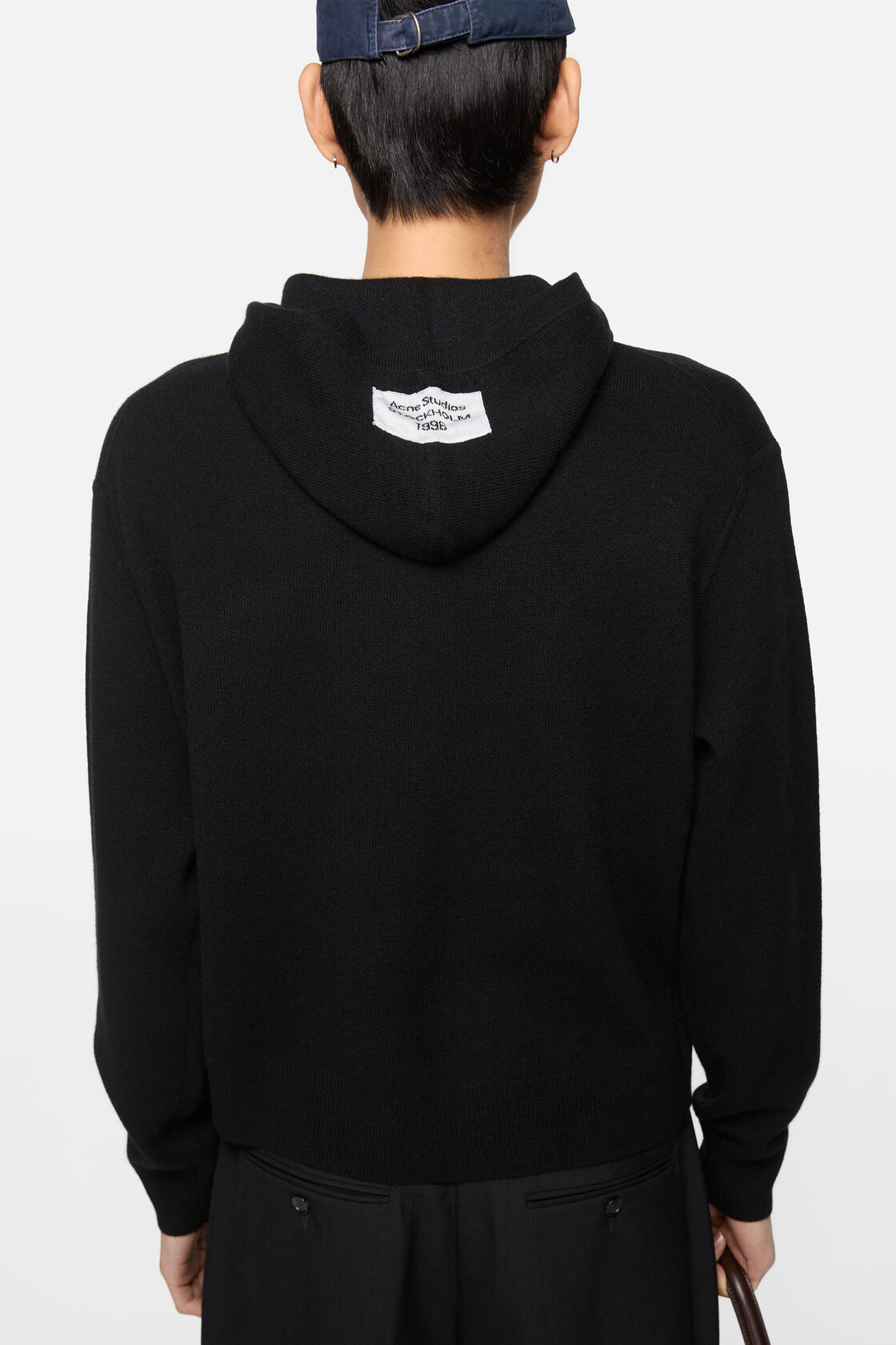 Cashmere hoodie, Black, 2000x