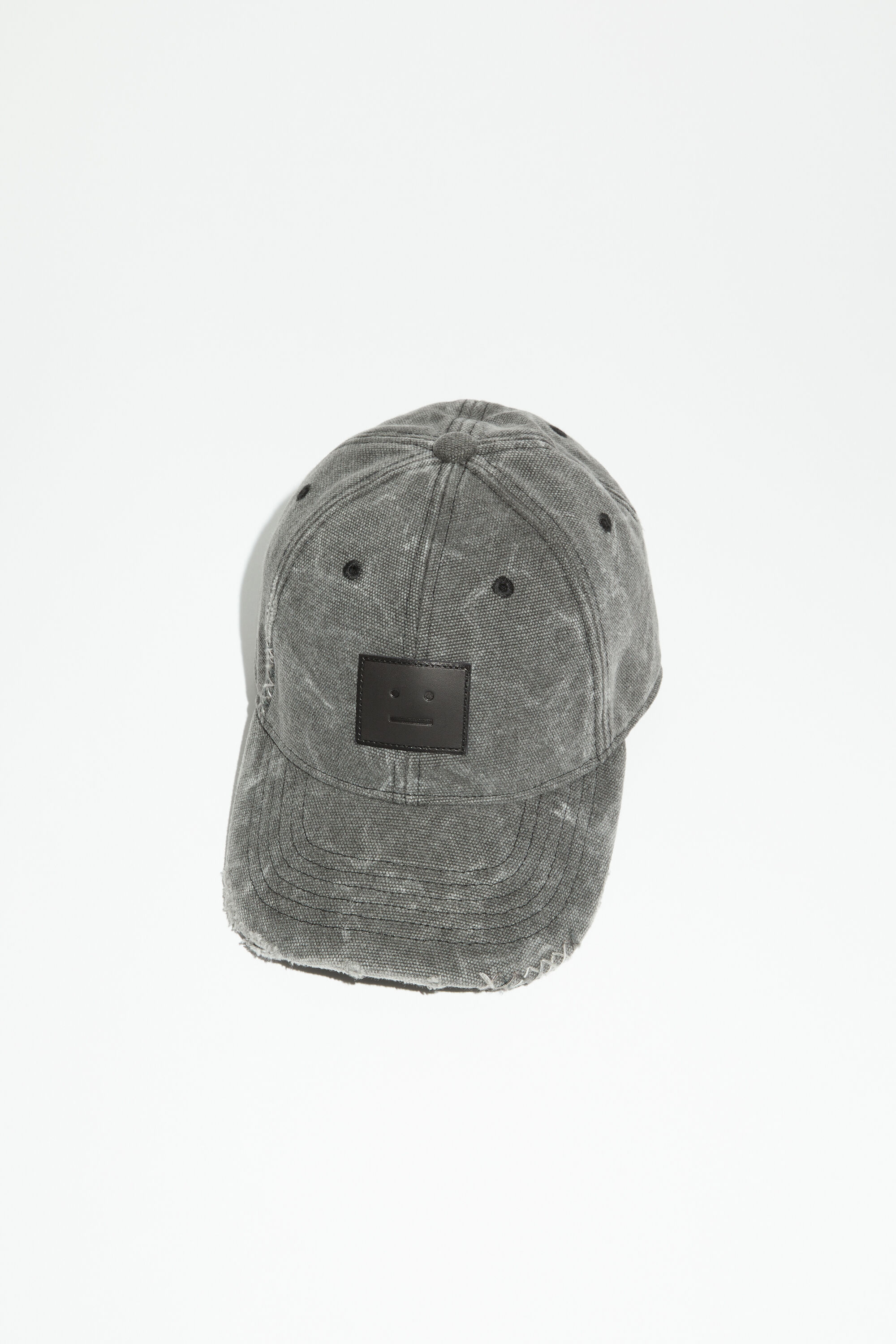 아크네 스튜디오 Acne Studios Leather Face patch cap - Carbon grey