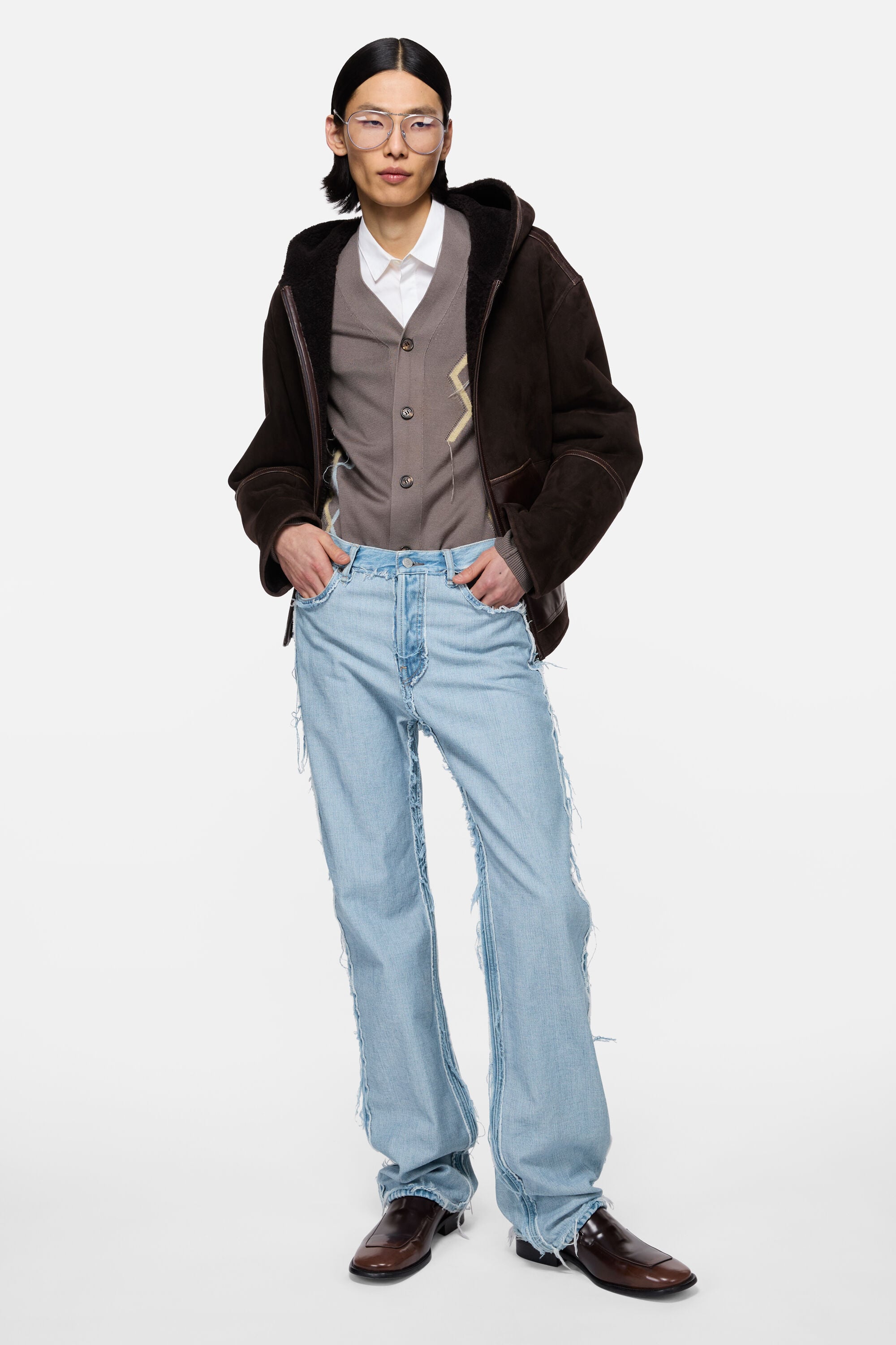 Acne Studios - Frayed denim jeans - Light blue