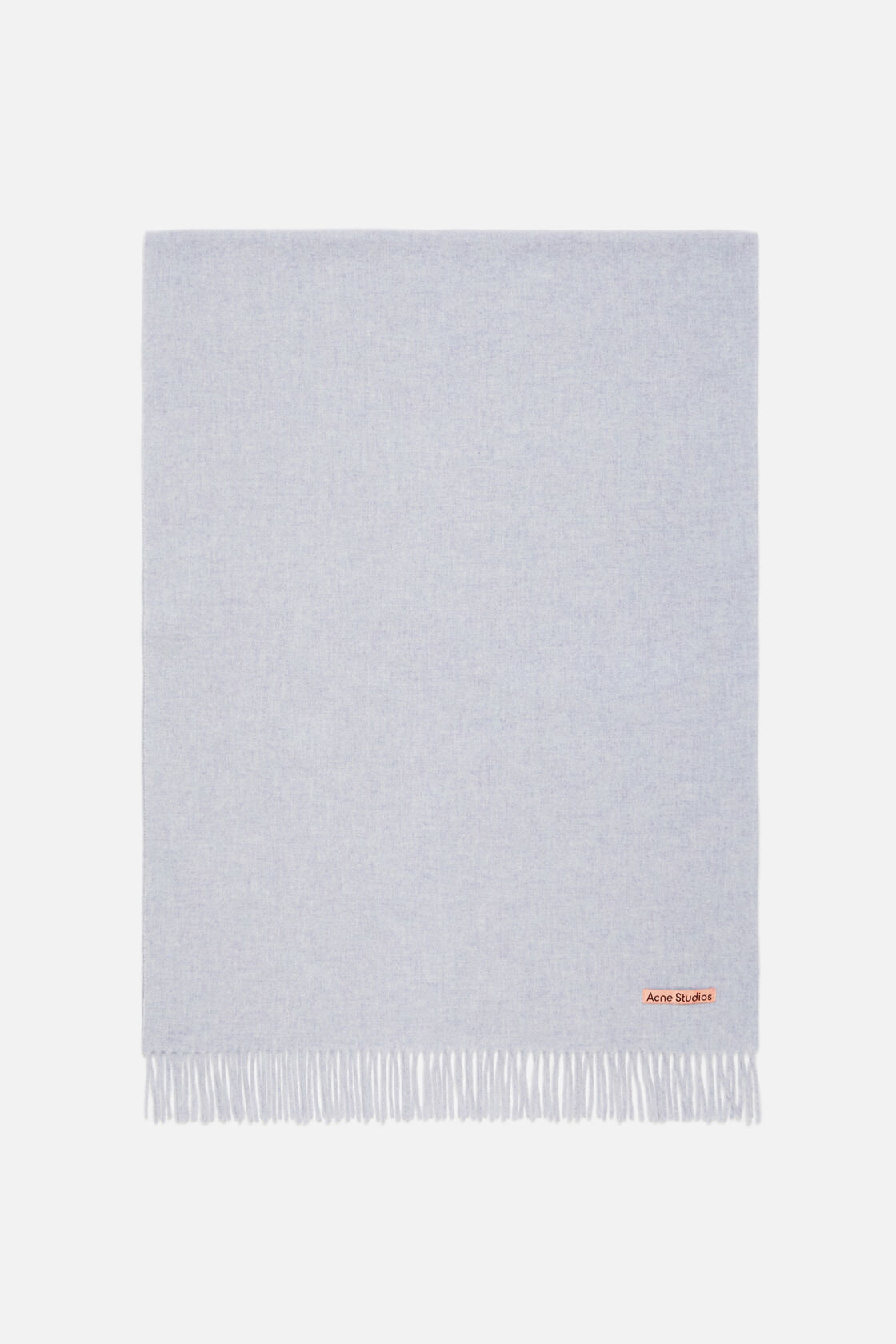 Fringe wool scarf - oversized, Powder blue m&eacute;lange, 2000x
