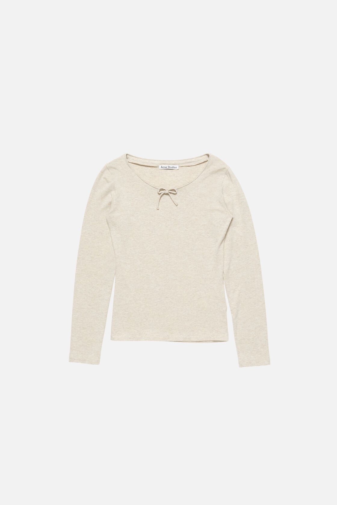 Jersey t-shirt with bow, Beige melange, 2000x