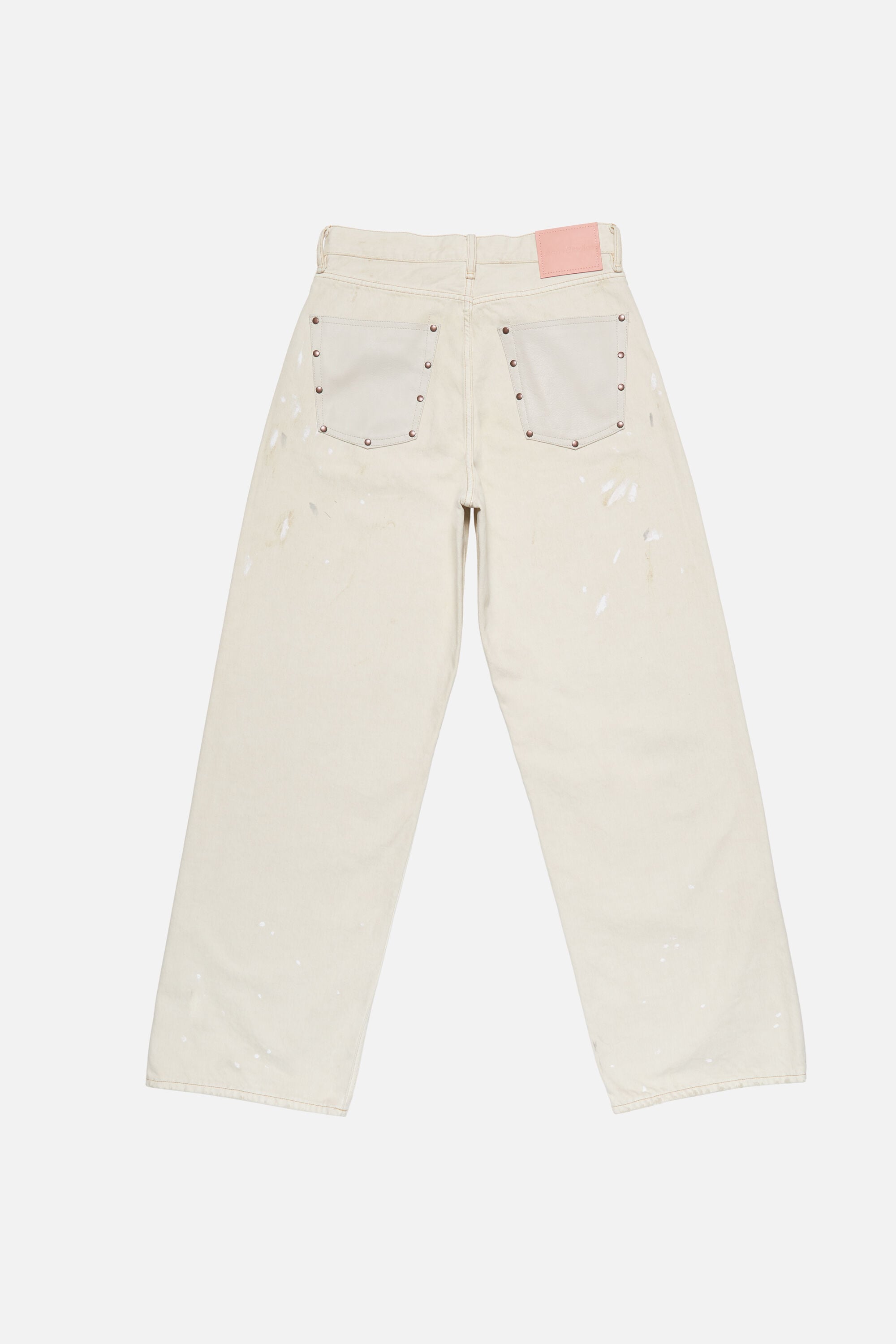 Acne Studios - Loose fit jeans with leather pockets - White