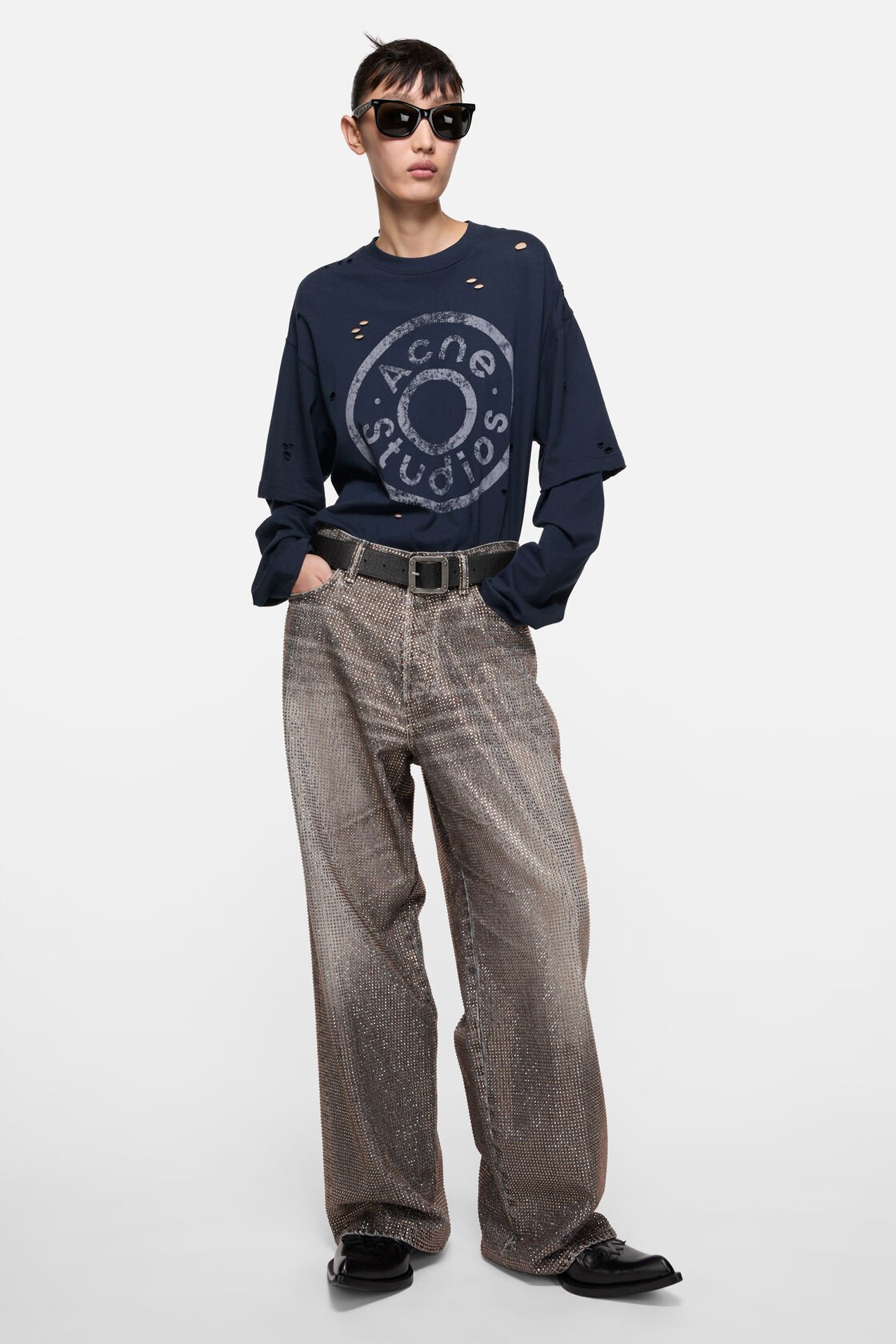 Loose rhinestone jeans &ndash; 1981, Washed Black, 2000x