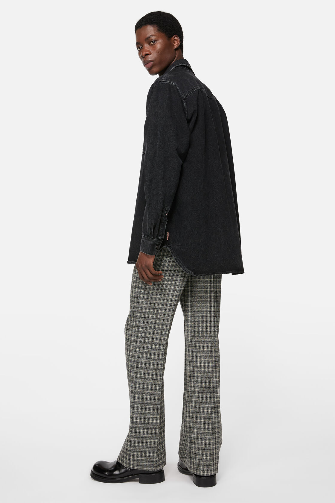 Denim button-up shirt, Black, 2000x