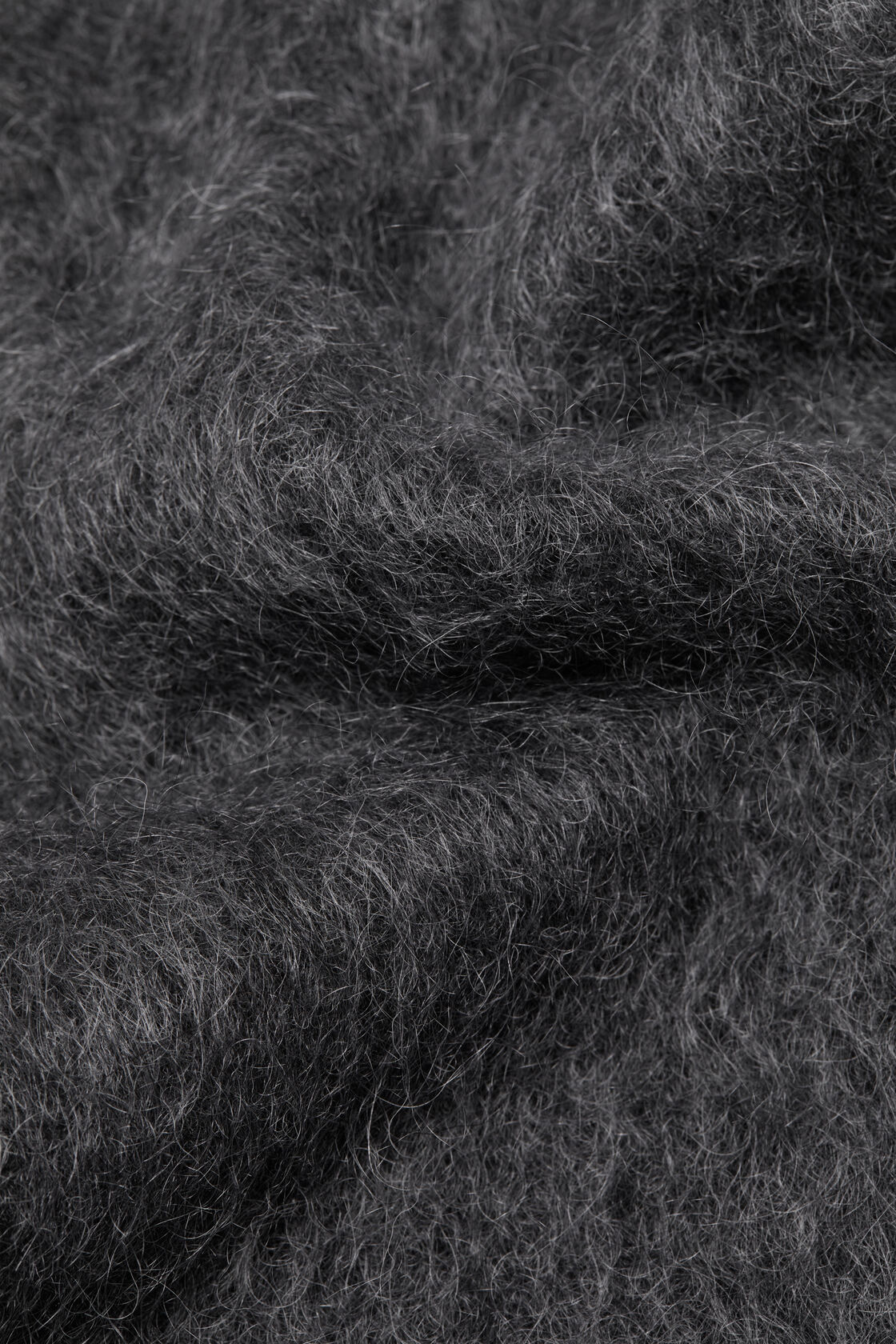 Wool fringe scarf, Dark grey, 2000x