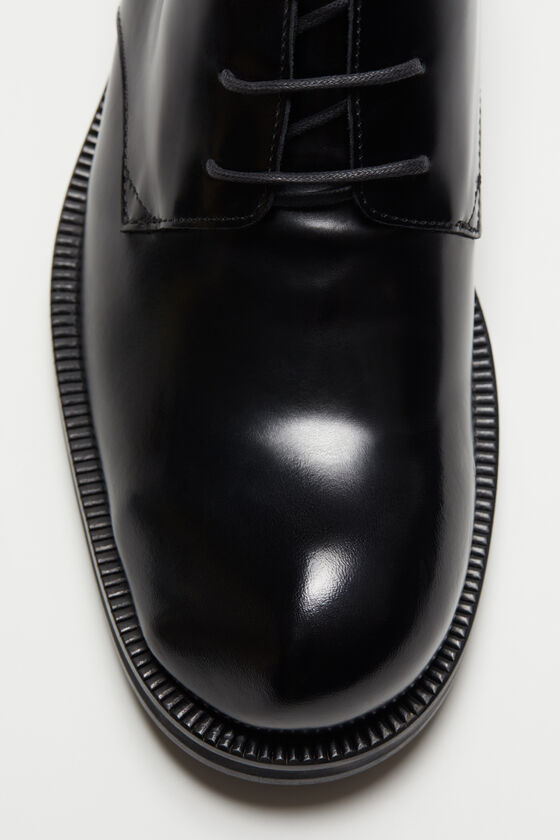 Acne Studios - Leather derby shoes - Black/black