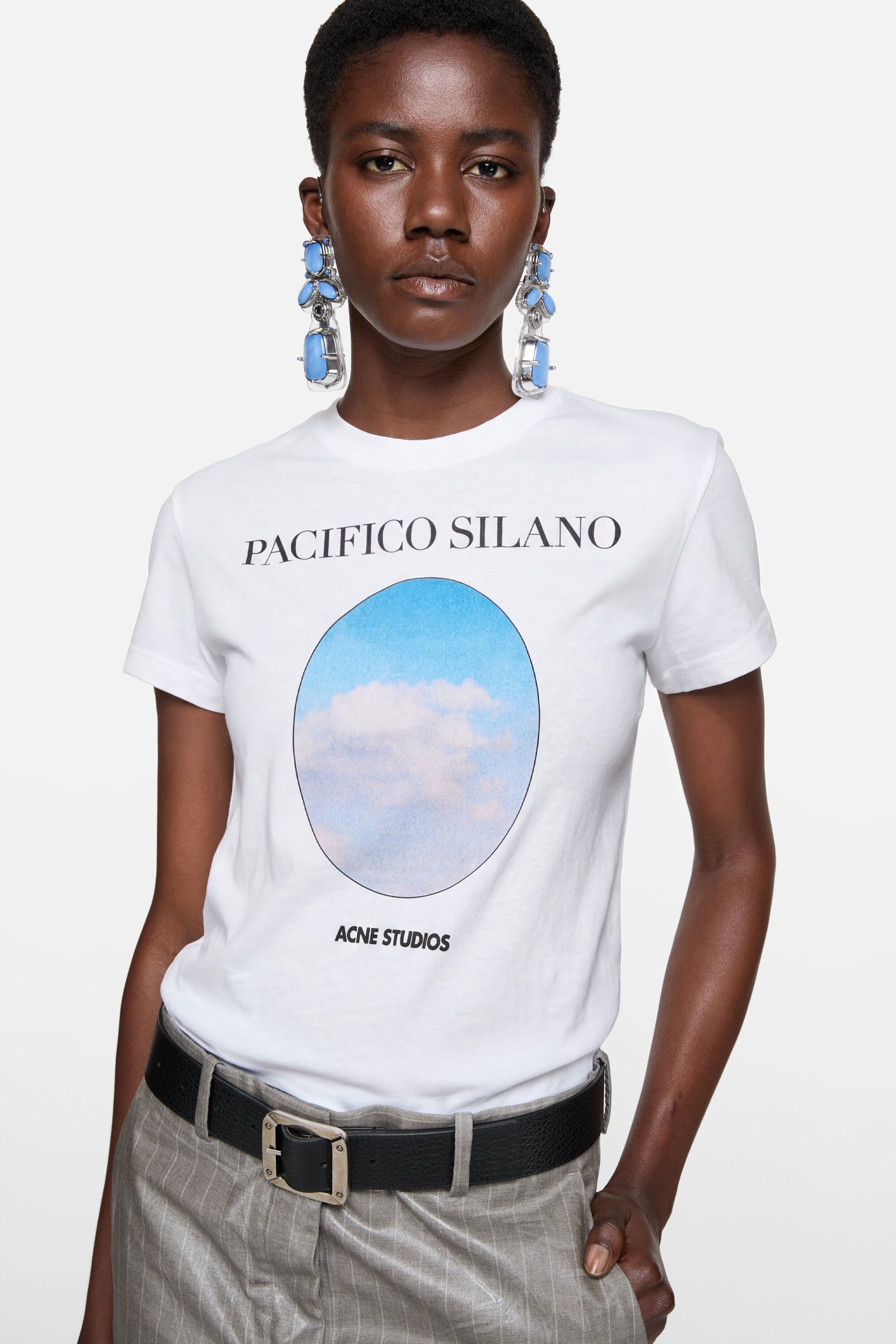 Acne Studios アートプリント Tシャツ XS Acne Studios - フィットグラフィックTシャツ - オフホワイト