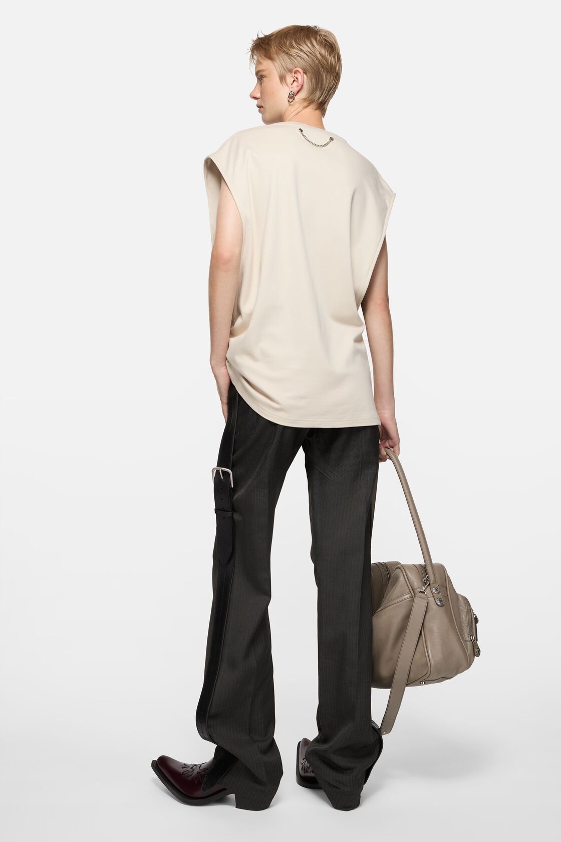 Graphic tank top, Clay beige, 2000x