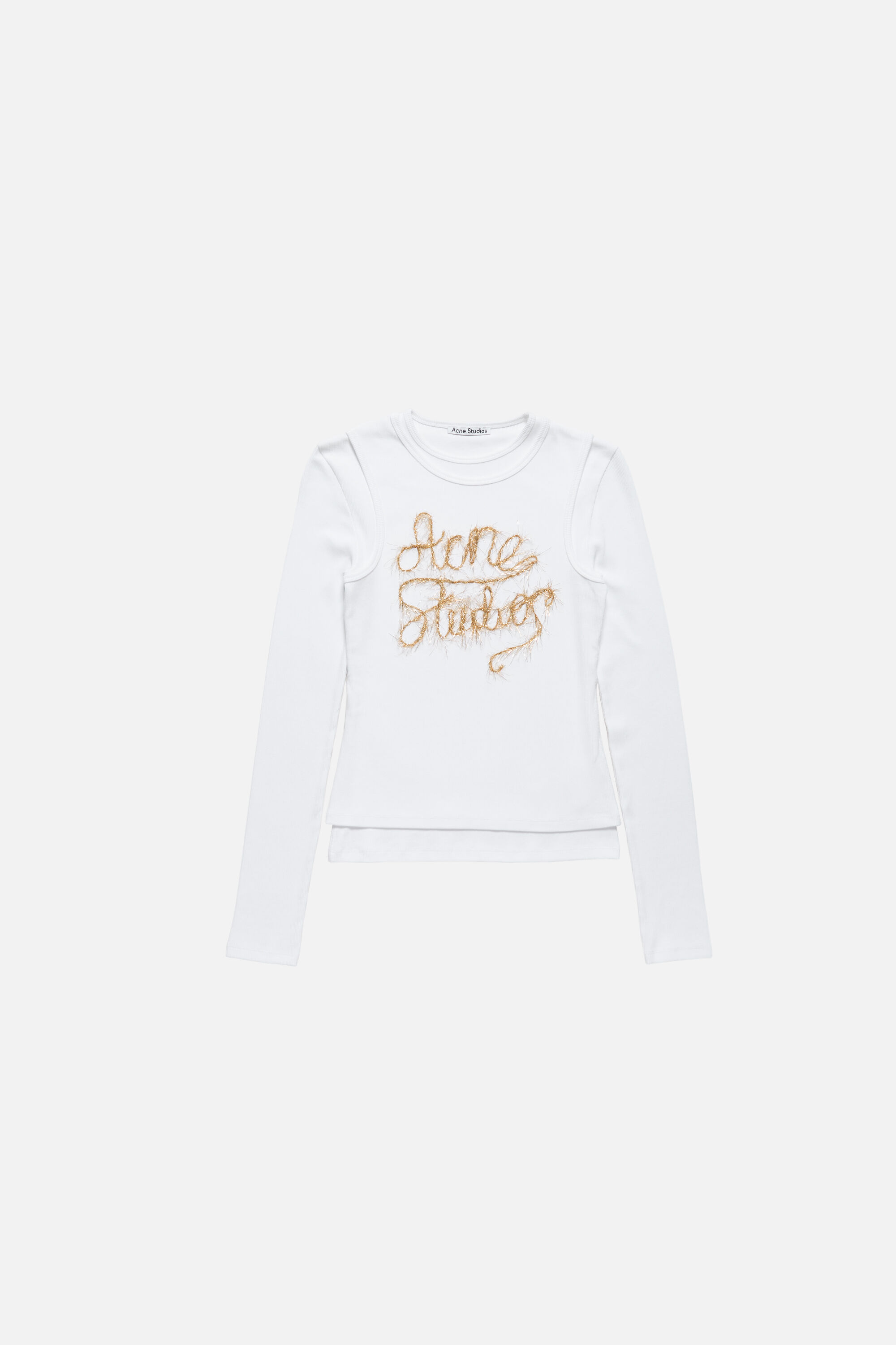 トップス actual source CORPORATE PRINTED L/S TEE Acne Studios - Layered print t-shirt - Off white