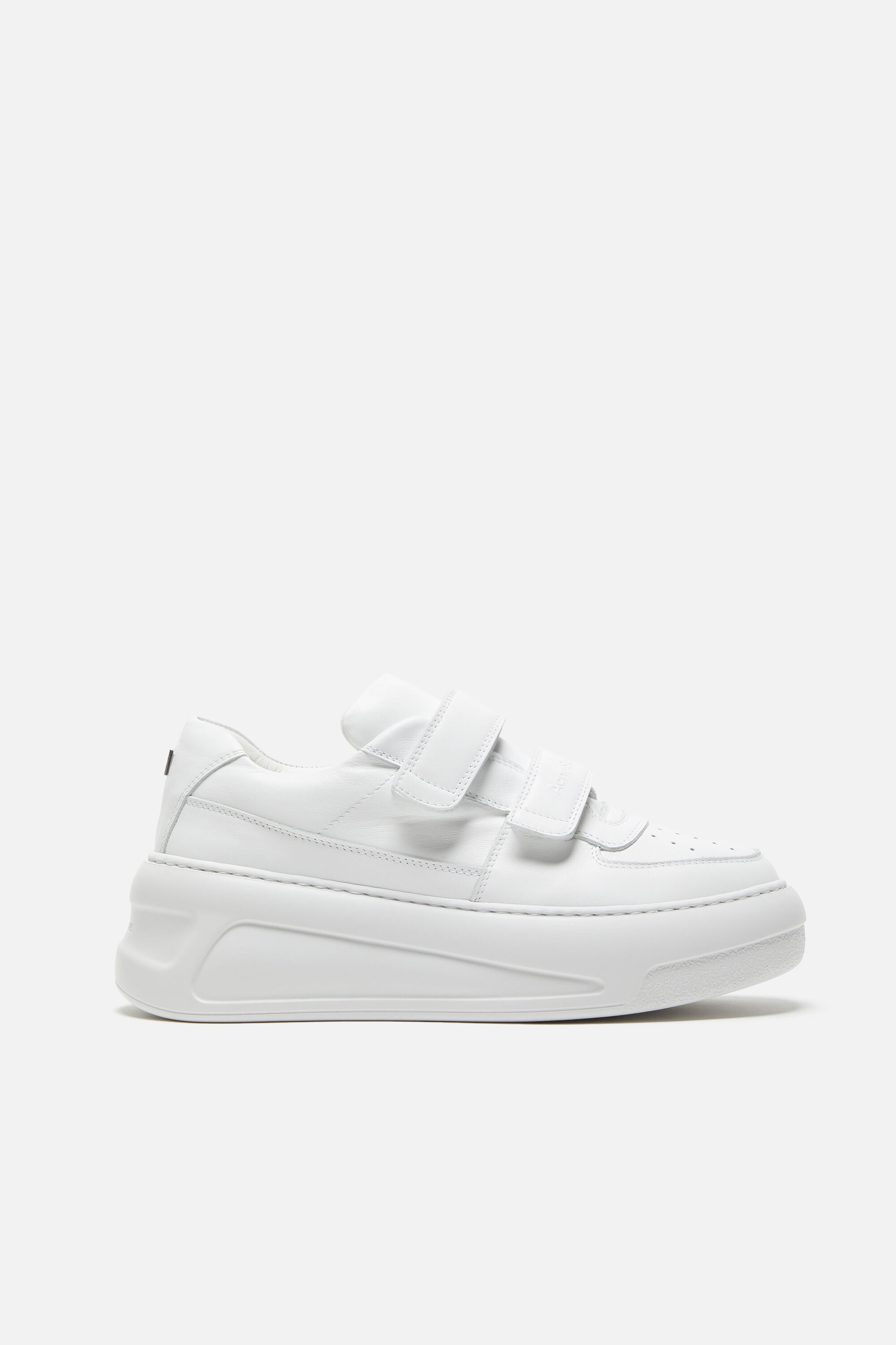 Acne Studios アクネストゥディオズ イタリア製 Steffey Friend ベルクロストラップスニーカー 38(25cm) WHITE 定価80,300円 スニーカー シューズ【新古品】【中古】【Acne Studios】 Acne Studios - Velcro strap platform sneakers - Optic white/optic
