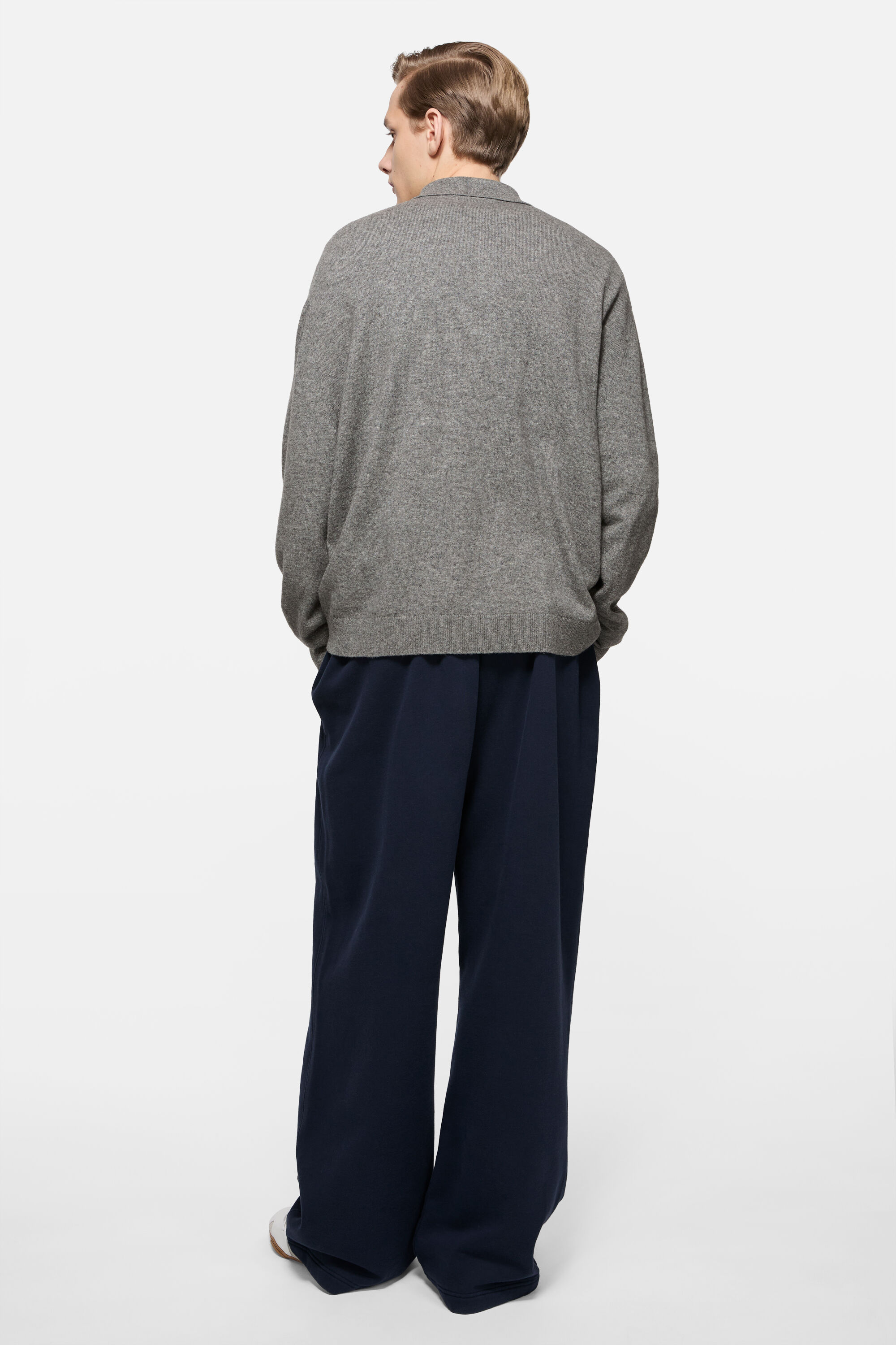 Acne Studios - Wool knit polo - Dark grey