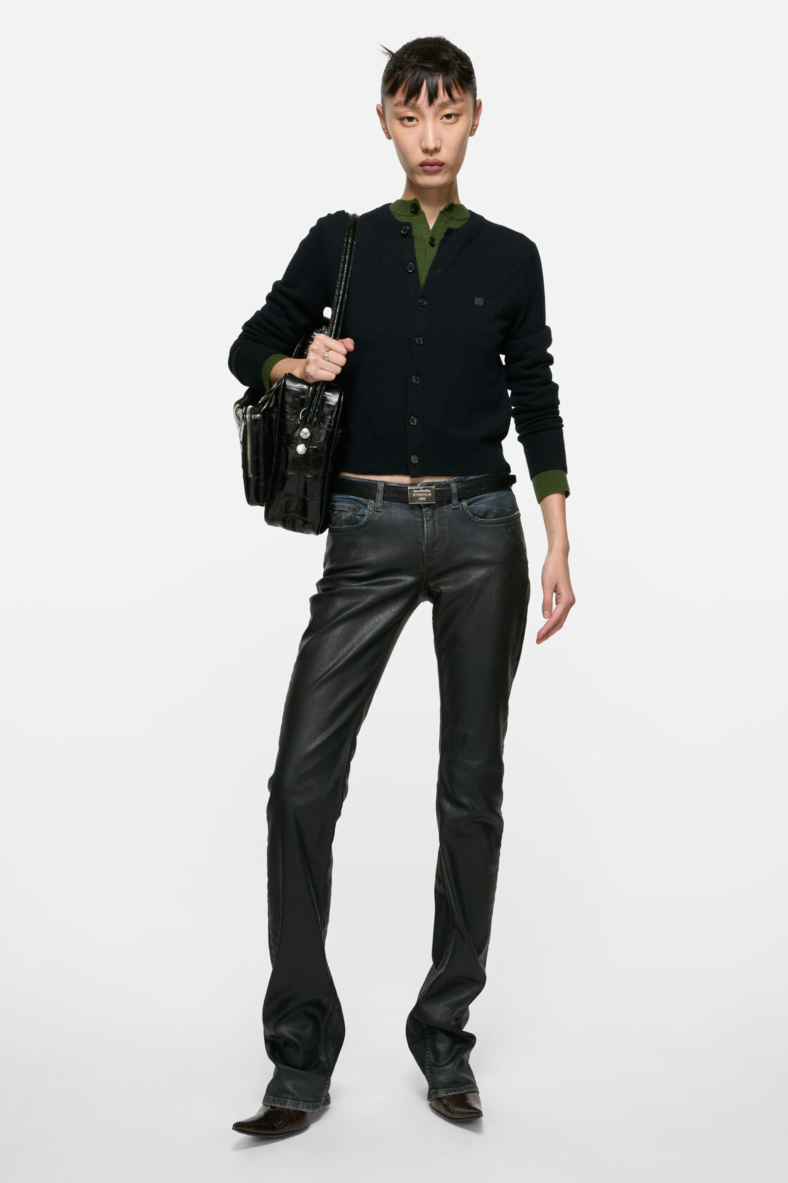 Fitted cardigan - yak wool, Black, 2000x