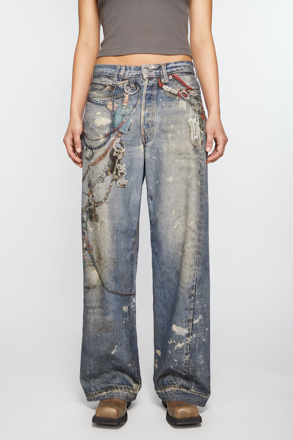 Baggy fit trousers - 1981F, Mid Blue, 2000x