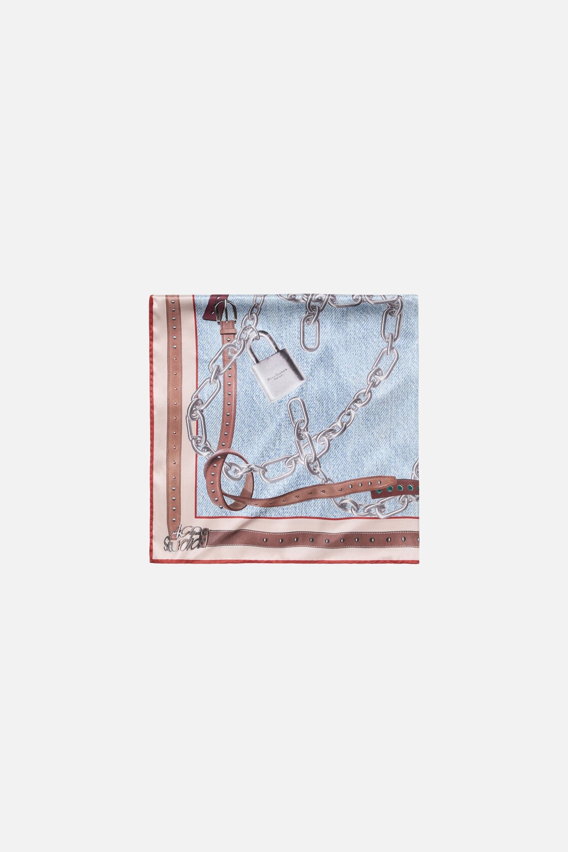 印花丝巾, 丹宁蓝, 2000x