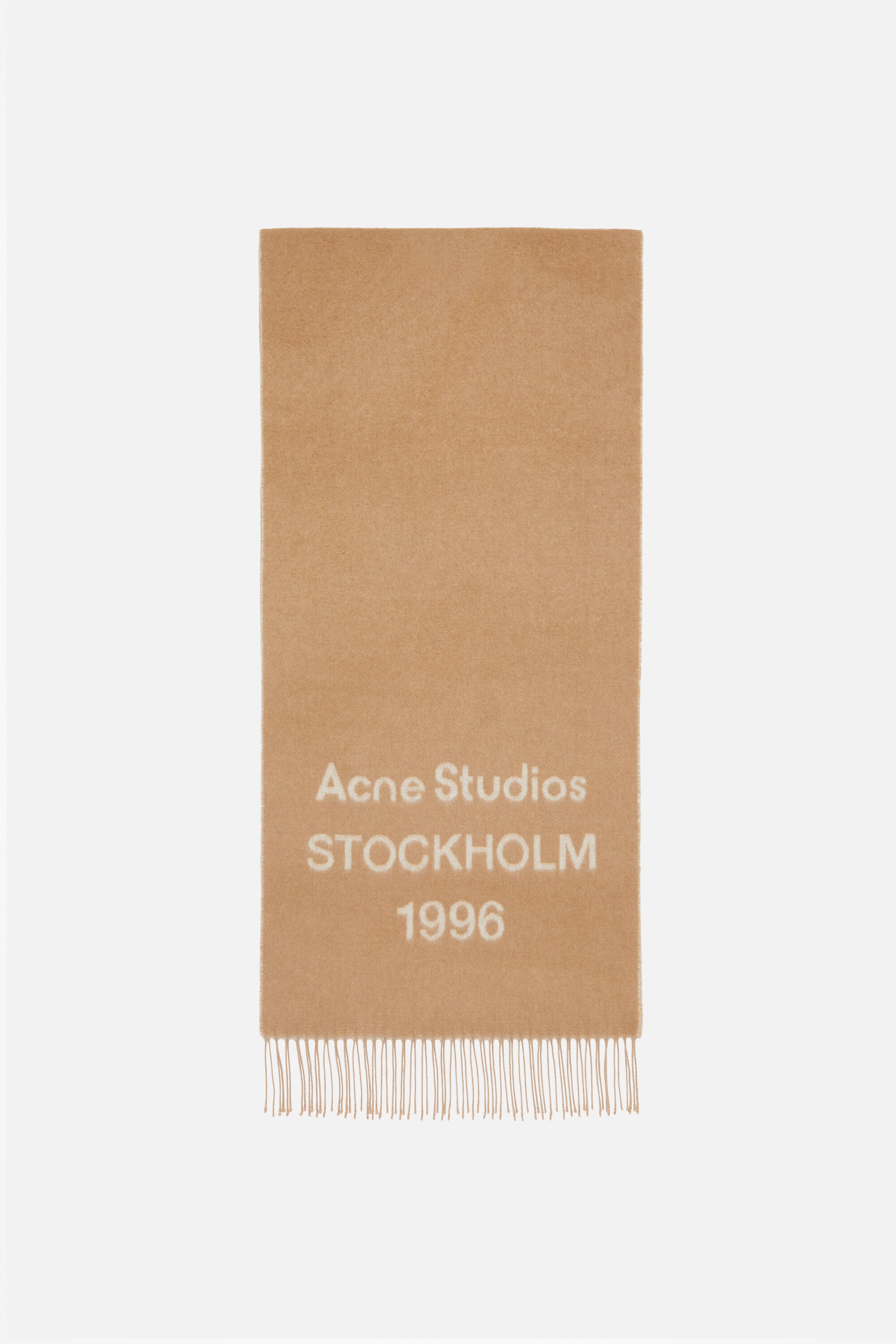Acne Studios - Logo jacquard scarf - Camel/ecru