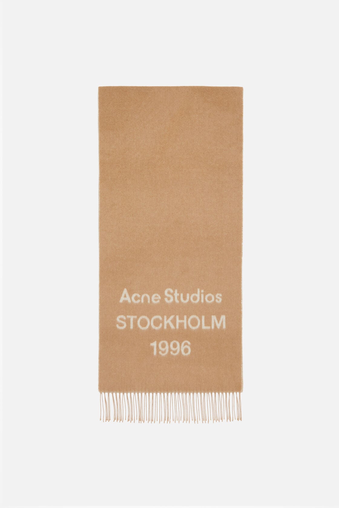 Logo jacquard scarf, Camel/ecru, 2000x