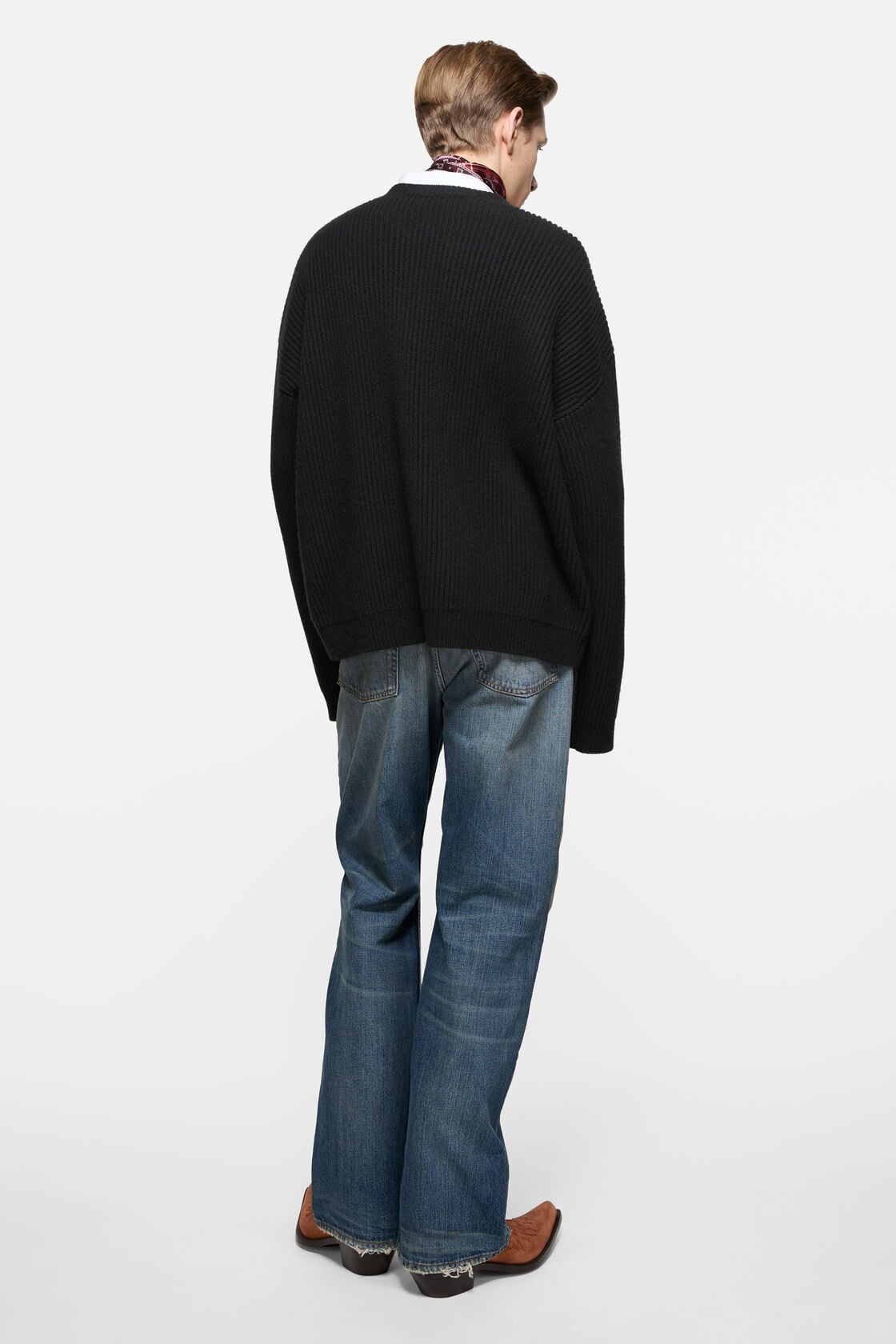 Chunky cashmere sweater, Black, 2000x