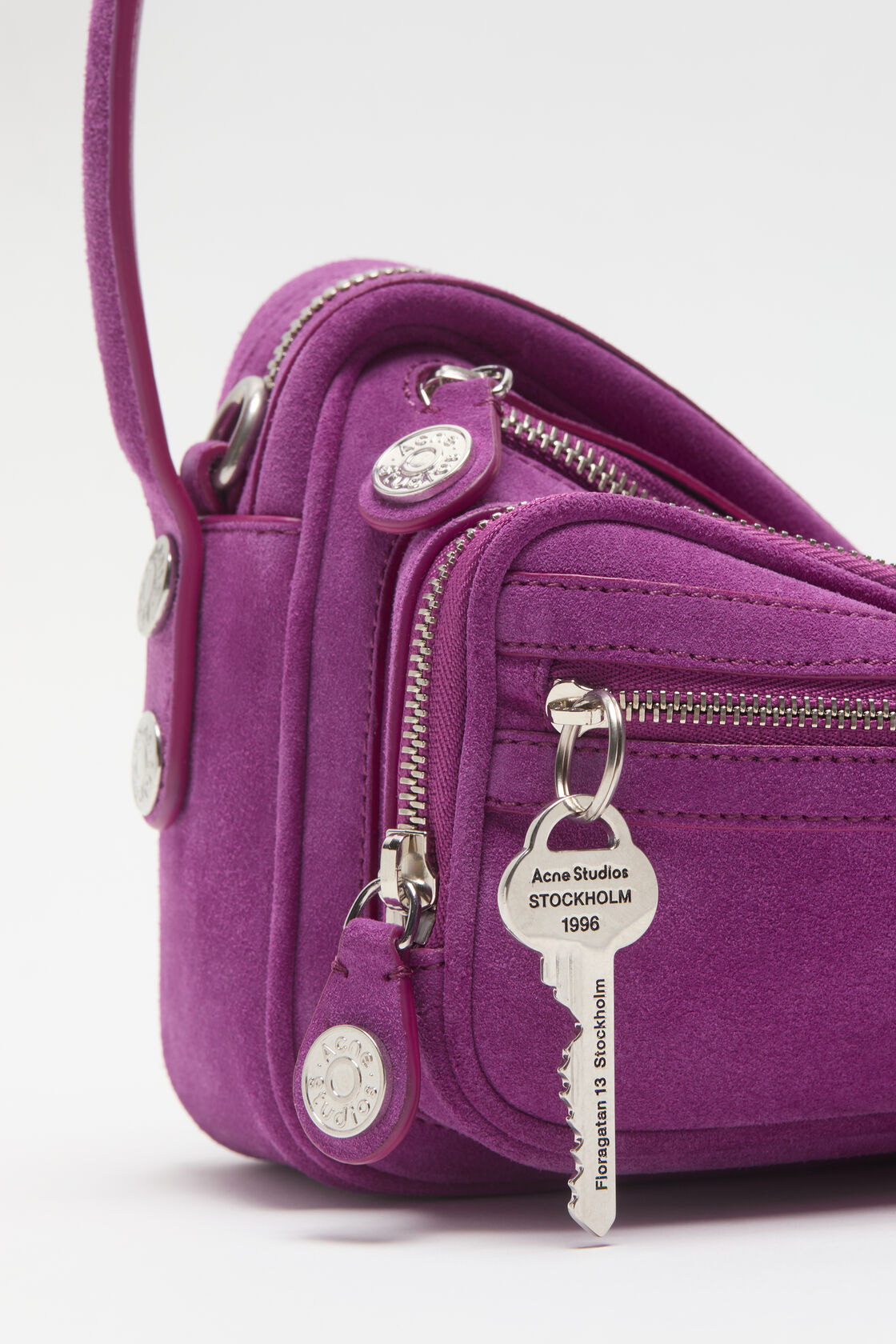Camero Party Suede Shoulder Bag, Purple, 2000x