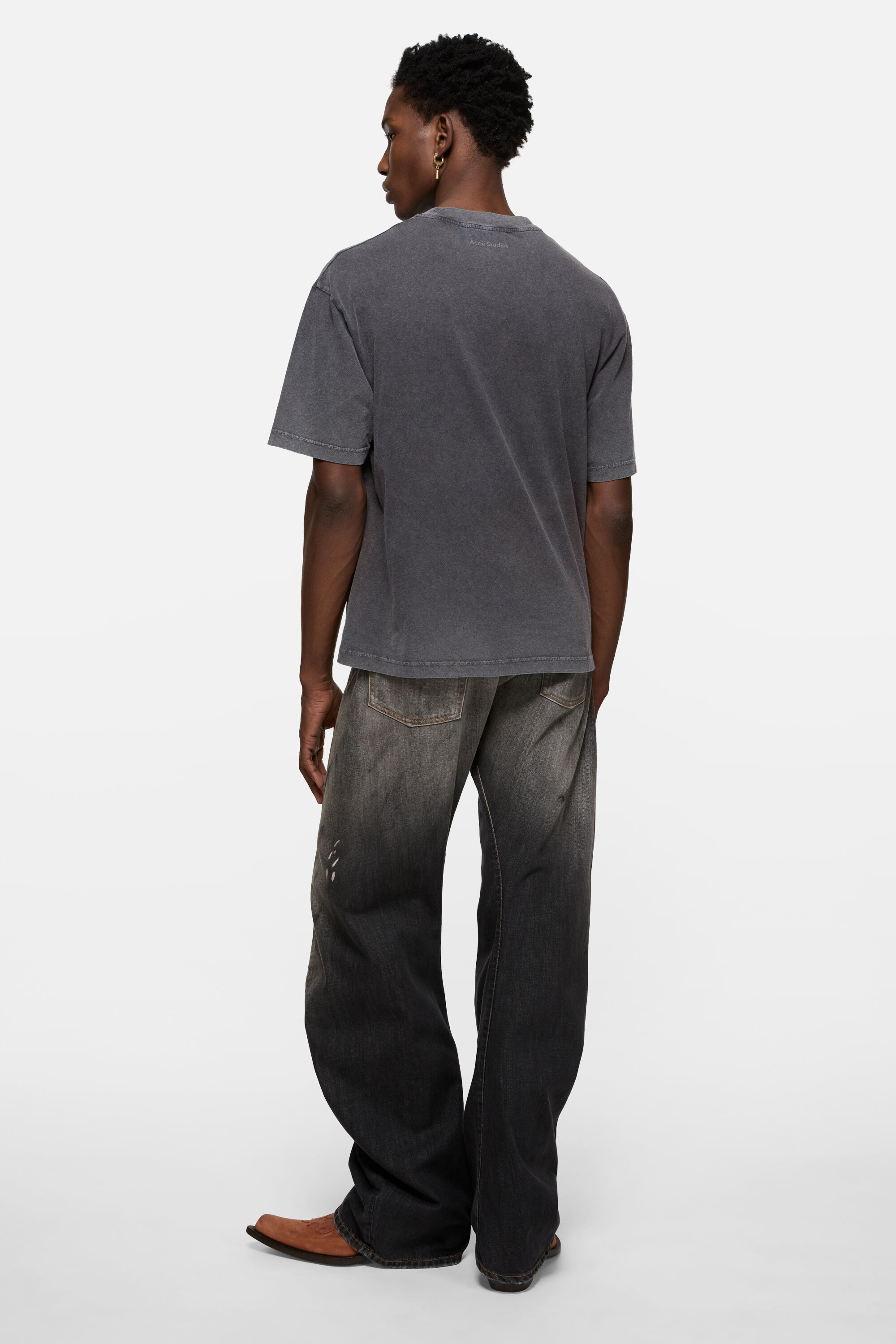 Acne Studios - Glitter graphic t-shirt - Faded black