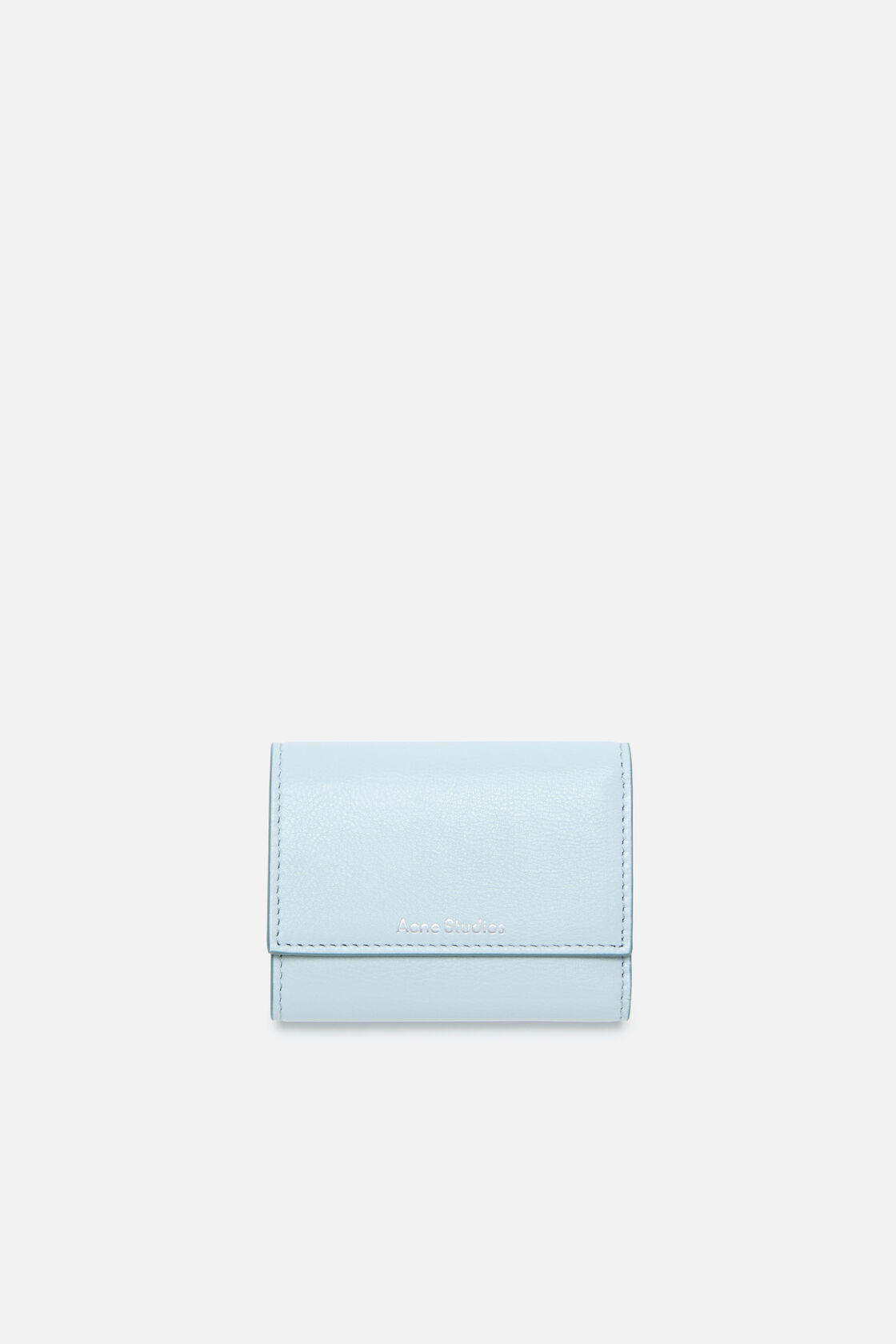 Leather trifold wallet, Dusty blue, 2000x