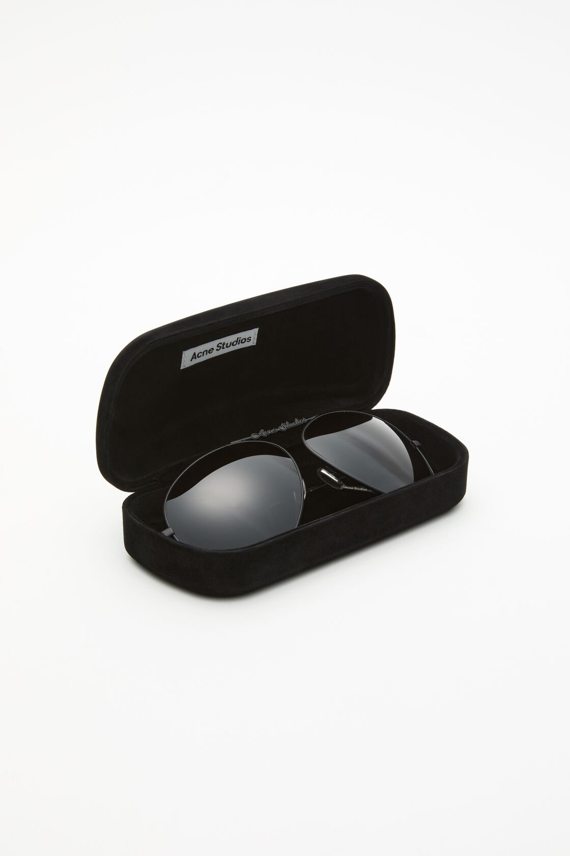 Metal aviator sunglasses, Black/black, 2000x