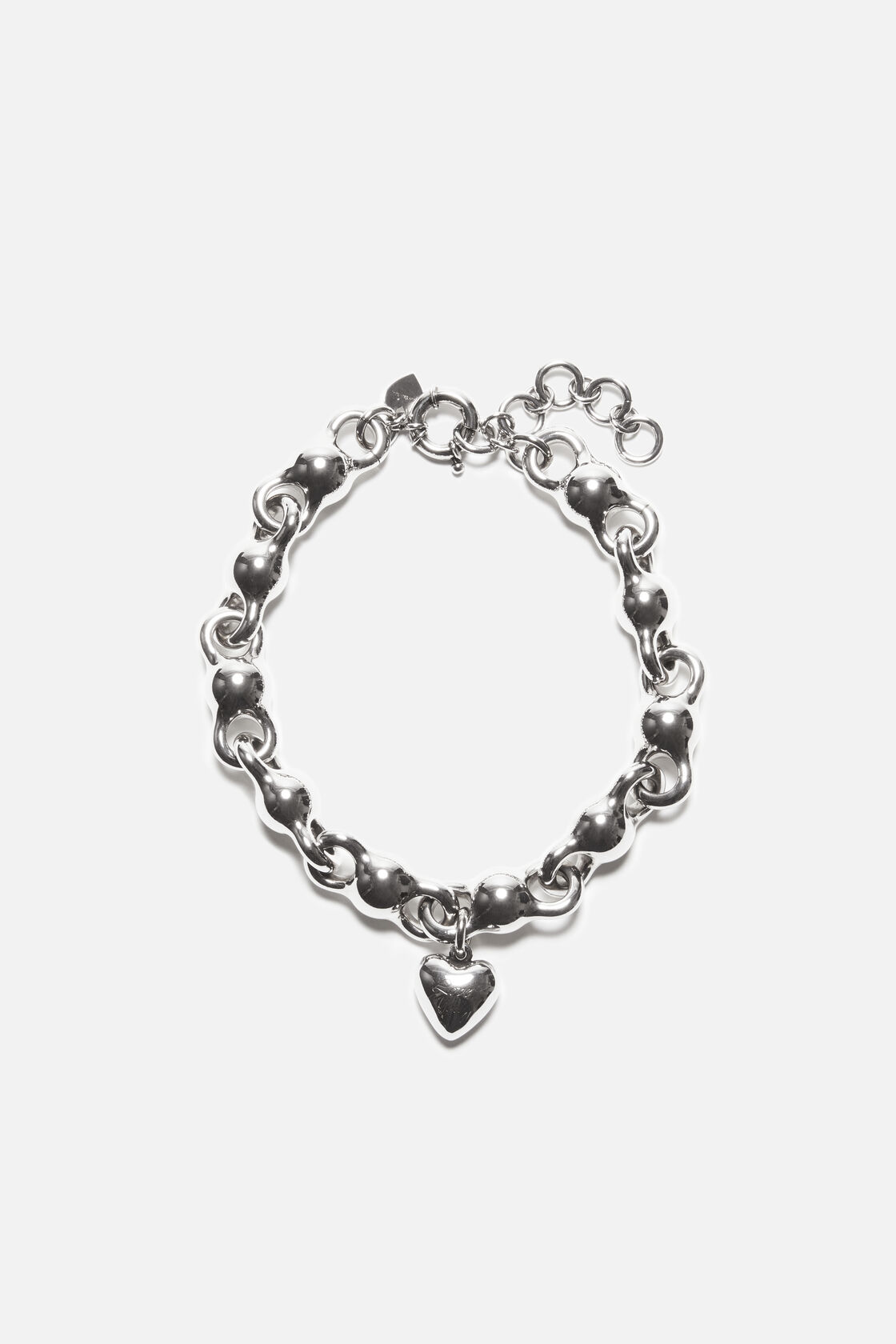Heart charm necklace, Antique Silver, 2000x