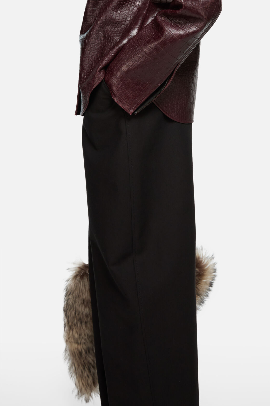 テーラードサテントラウザーズ, ブラック, 2000x