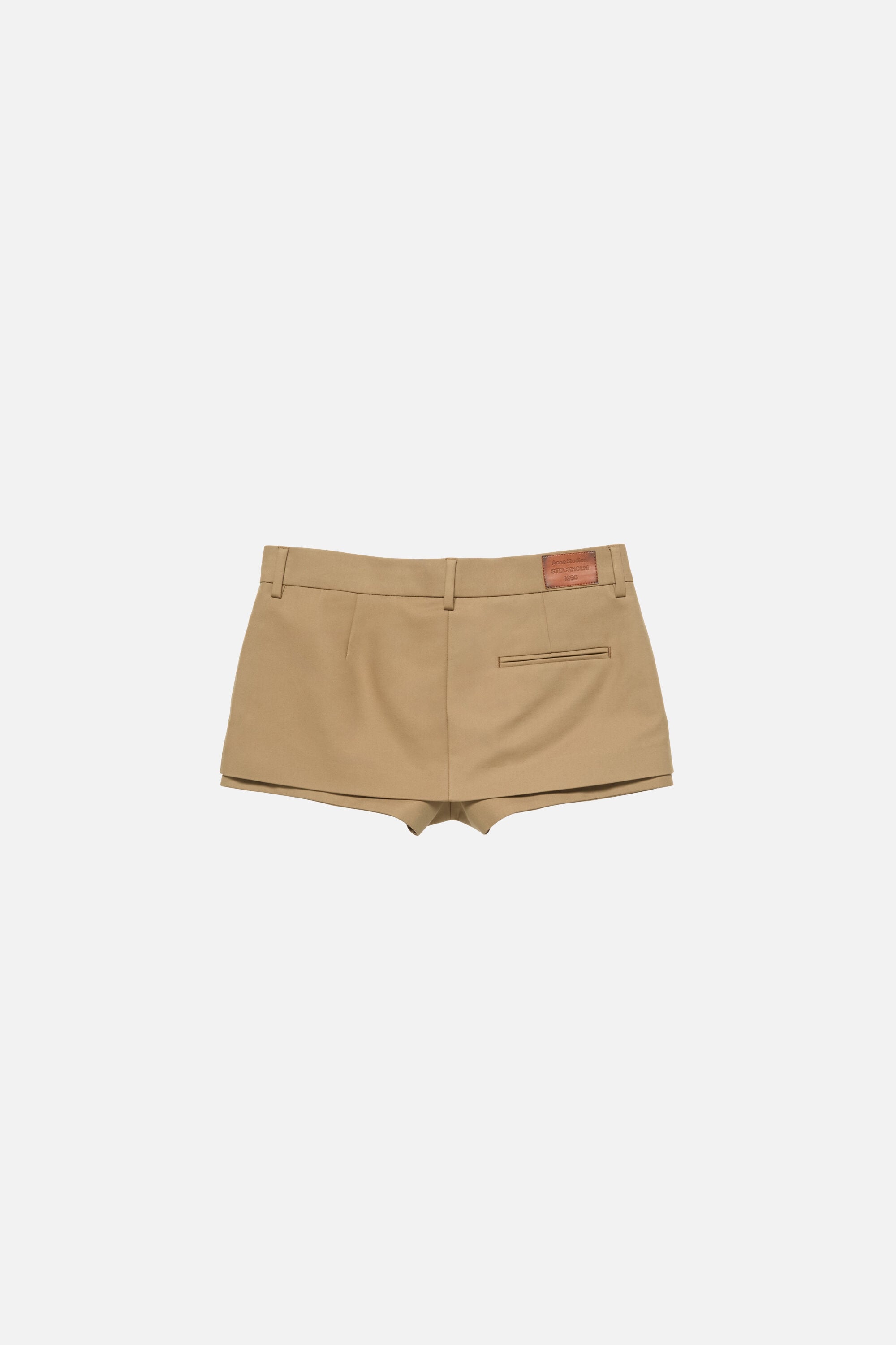 Acne Studios - Layered satin miniskirt - Camel brown