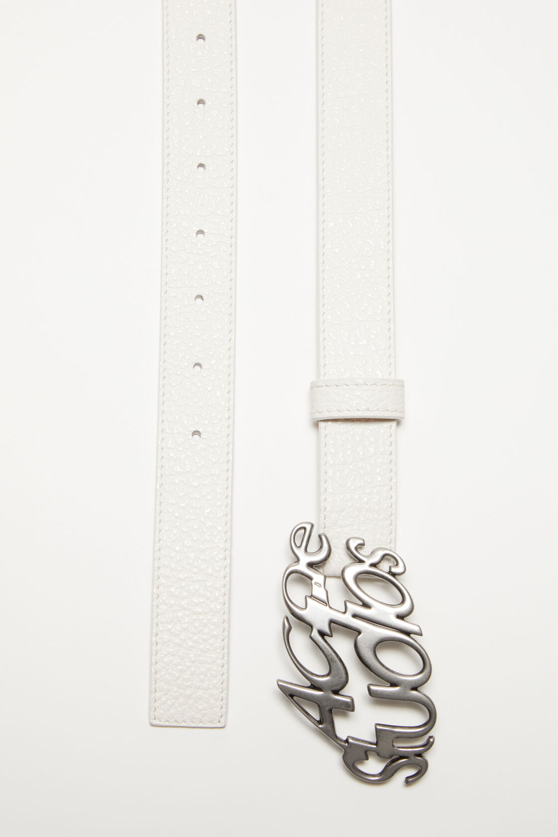Logo buckle belt, White, 2000x